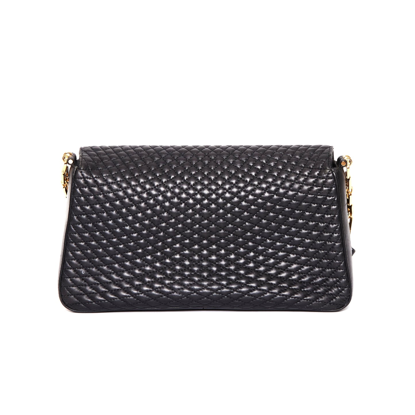 BALLY Vintage Quilted Leather 2way Bag Black