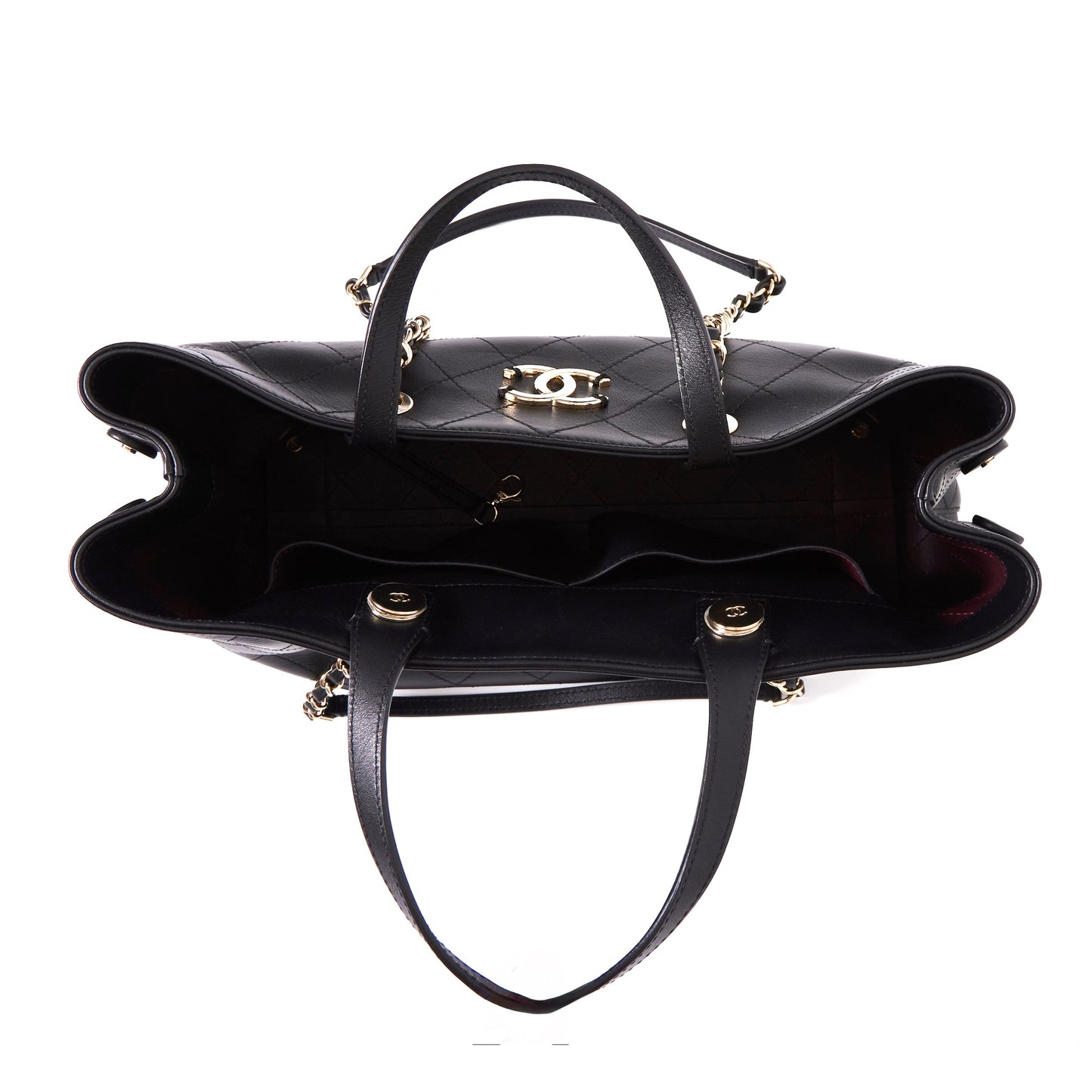 CHANEL Calfskin Large Serial Shopper Tote Black