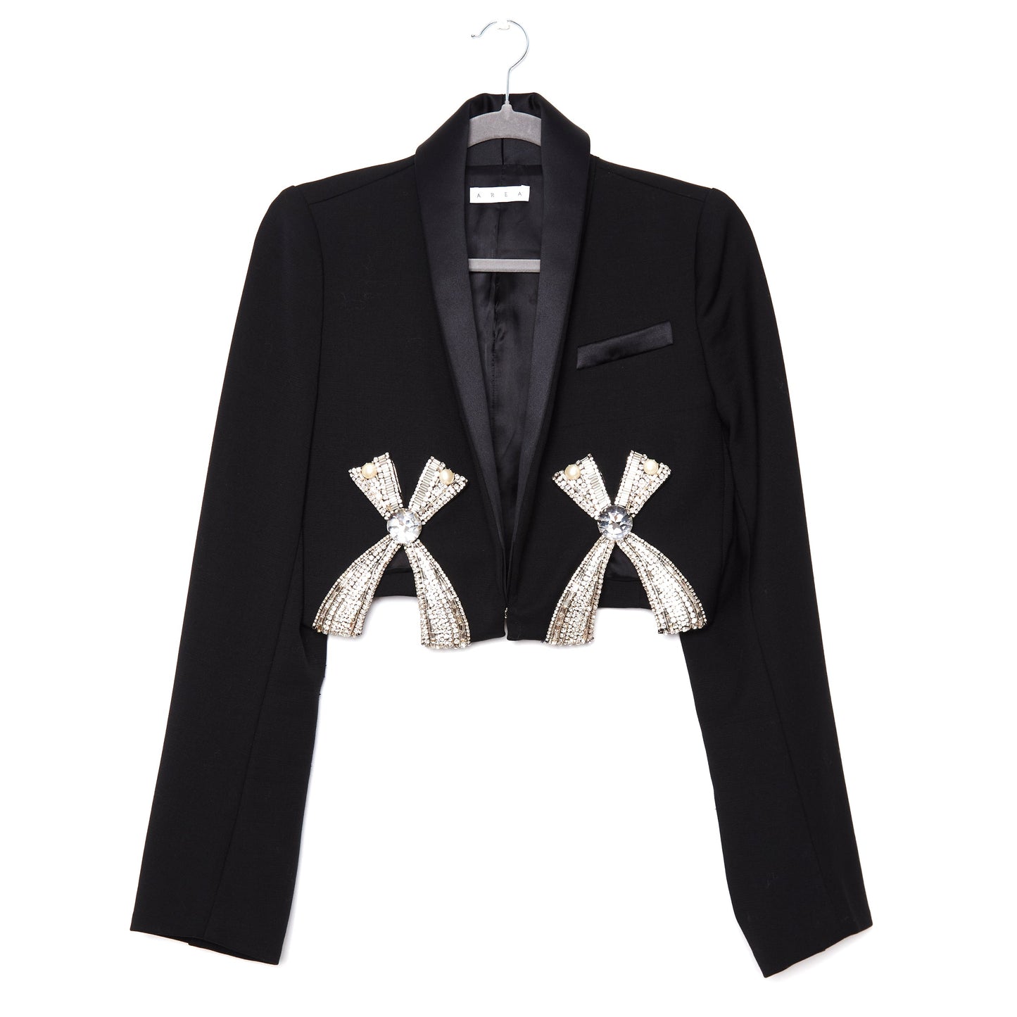 AREA NYC Deco Bow Slit Cropped Blazer 2