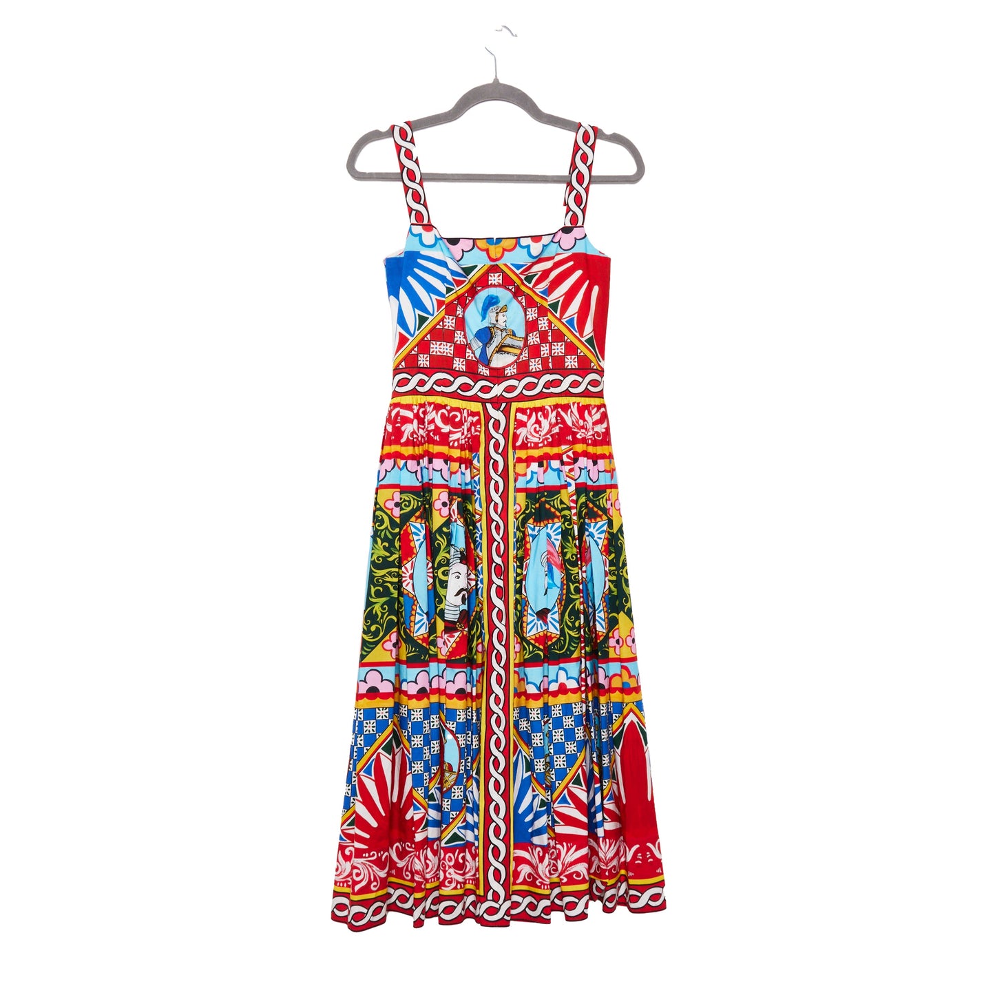 DOLCE & GABBANA Carretto-print flared midi dress 38