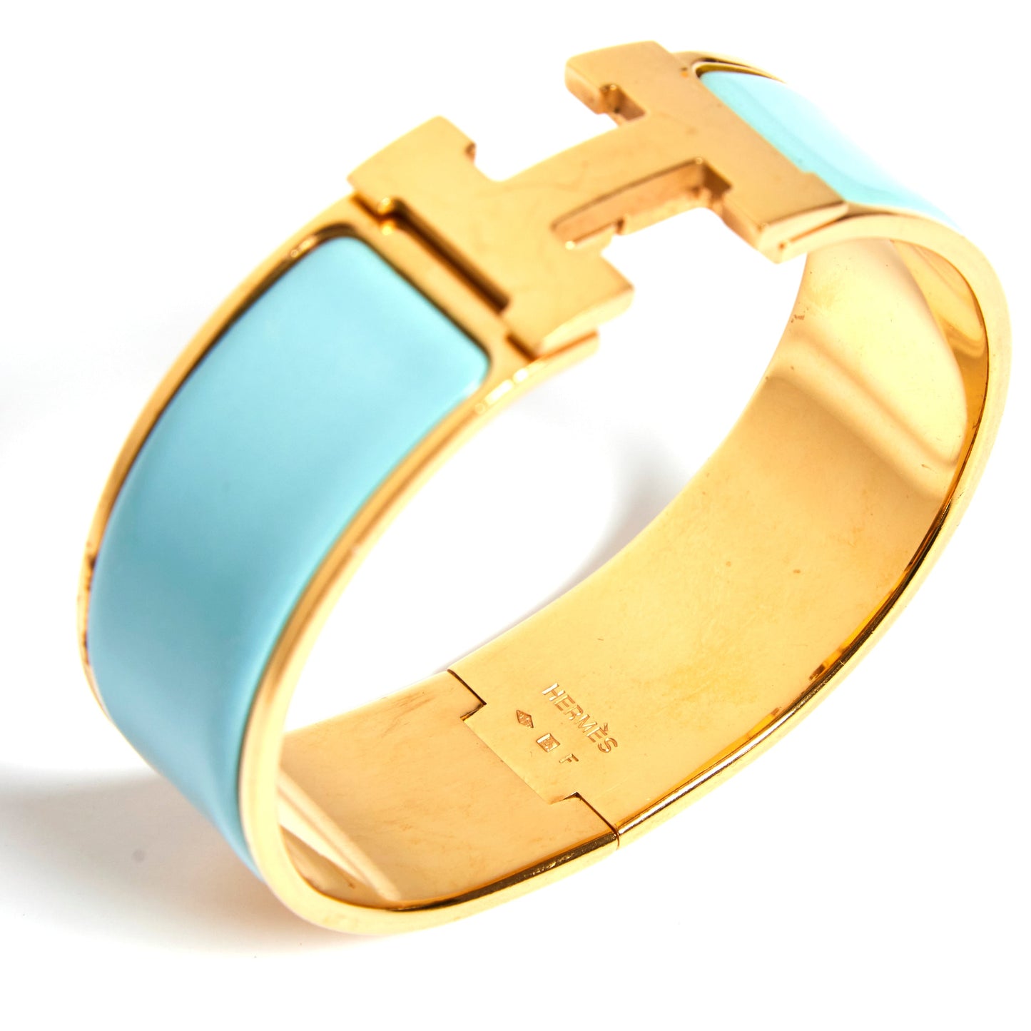 HERMES Clic H Bracelet Bleu Polaire