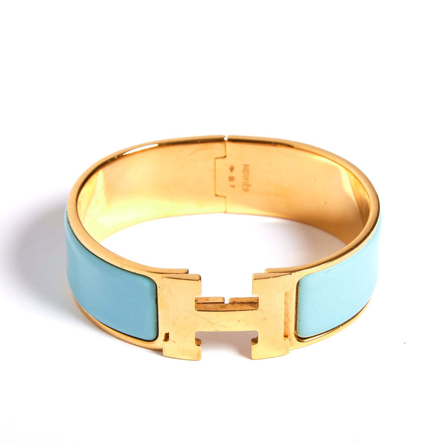 HERMES Clic H Bracelet Bleu Polaire