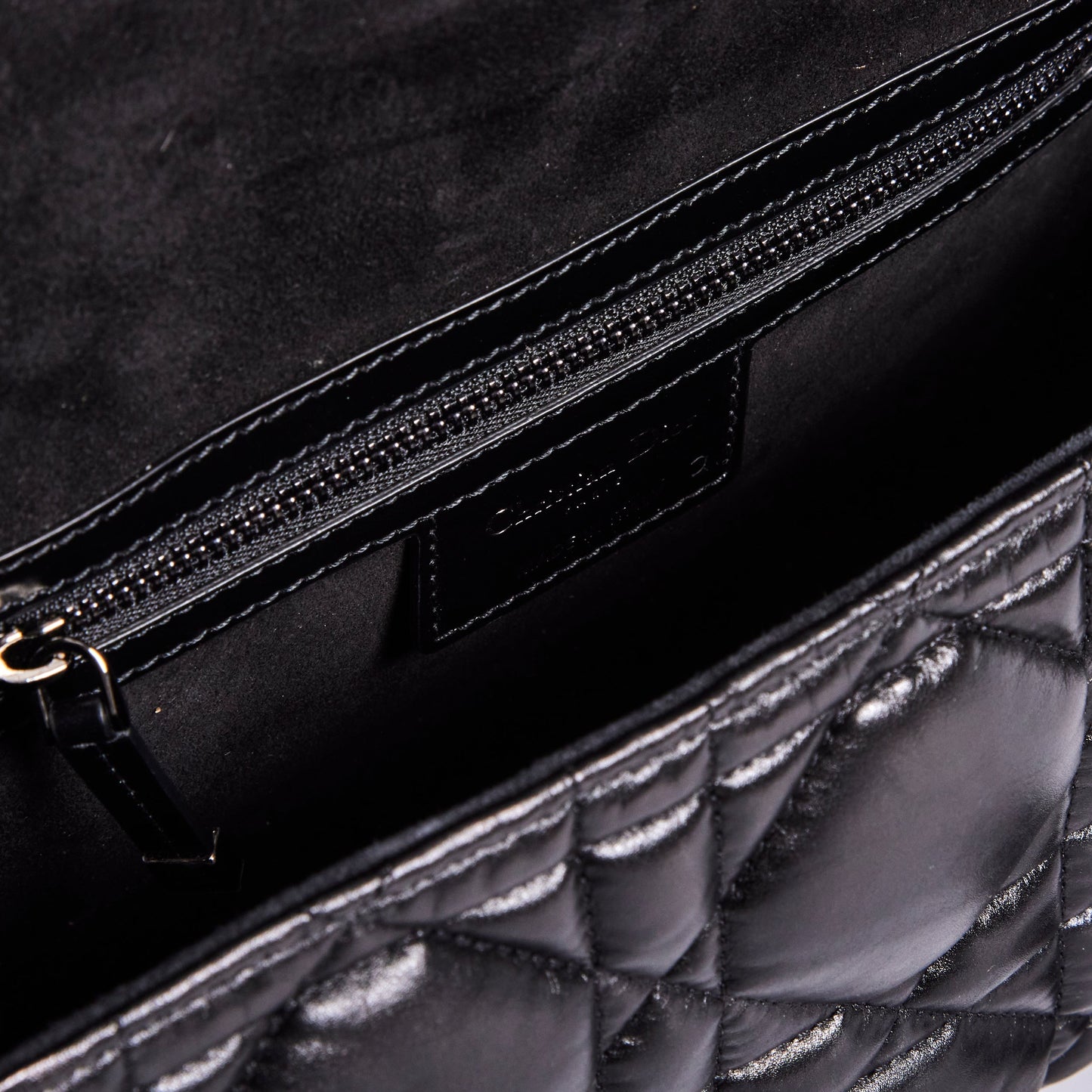 DIOR Diorcamp Quilted Crossbody Bag in Black Macrocannage Calfskin Leather