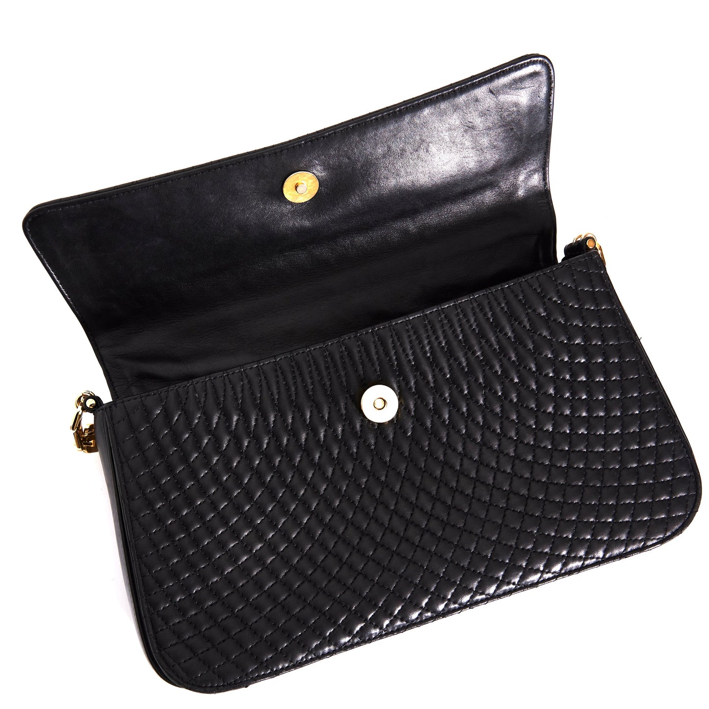 BALLY Vintage Quilted Leather 2way Bag Black