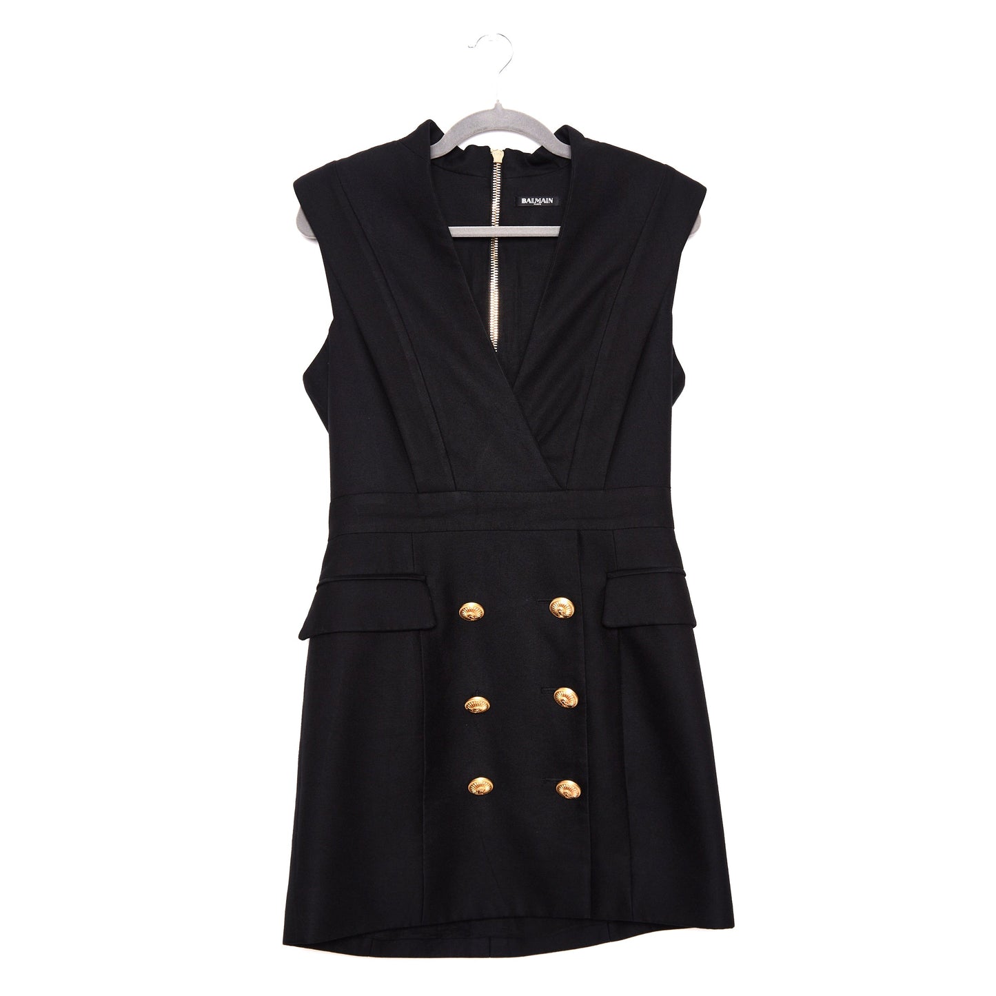 BALMAIN Buttoned Mini Dress - Black
