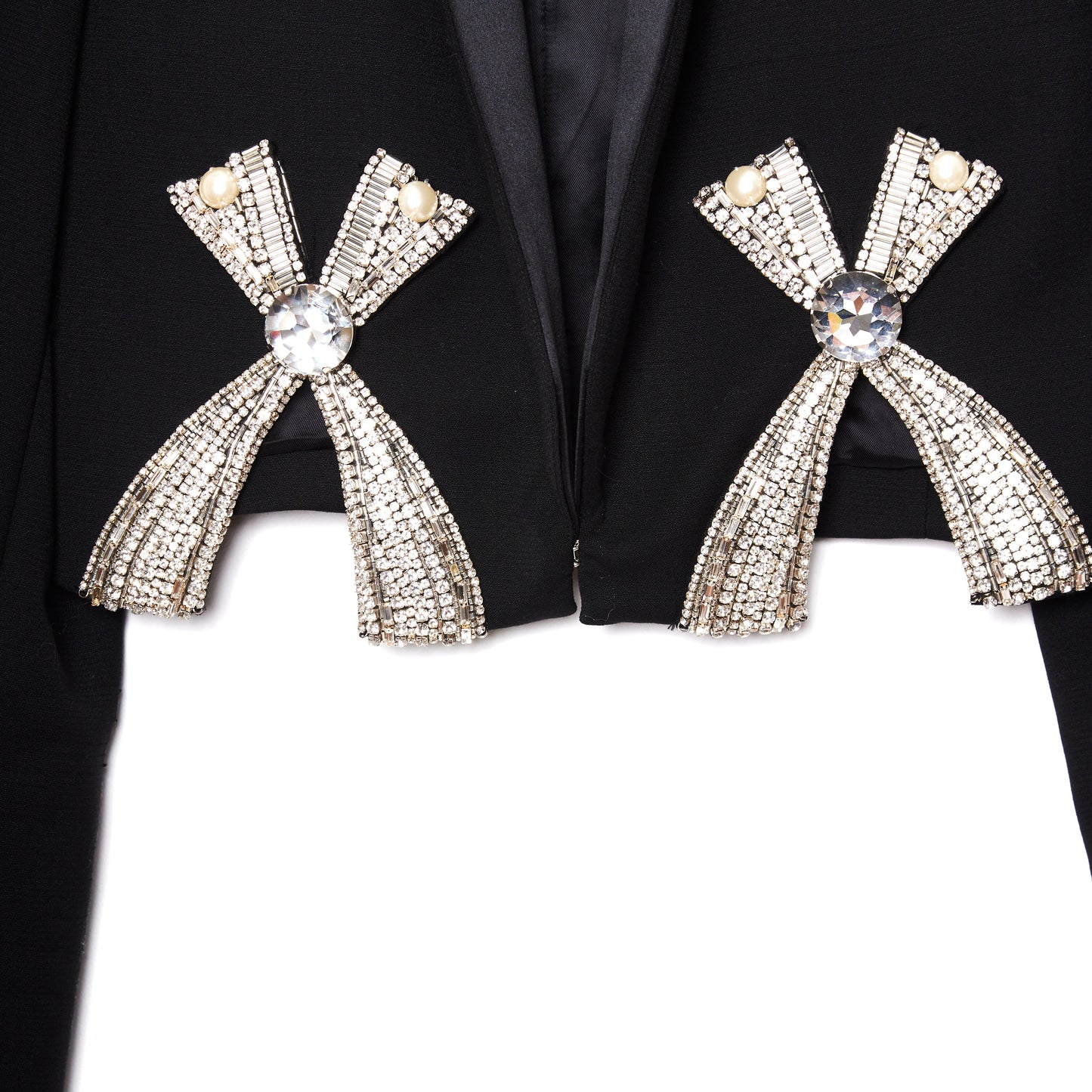 AREA NYC Deco Bow Slit Cropped Blazer 2