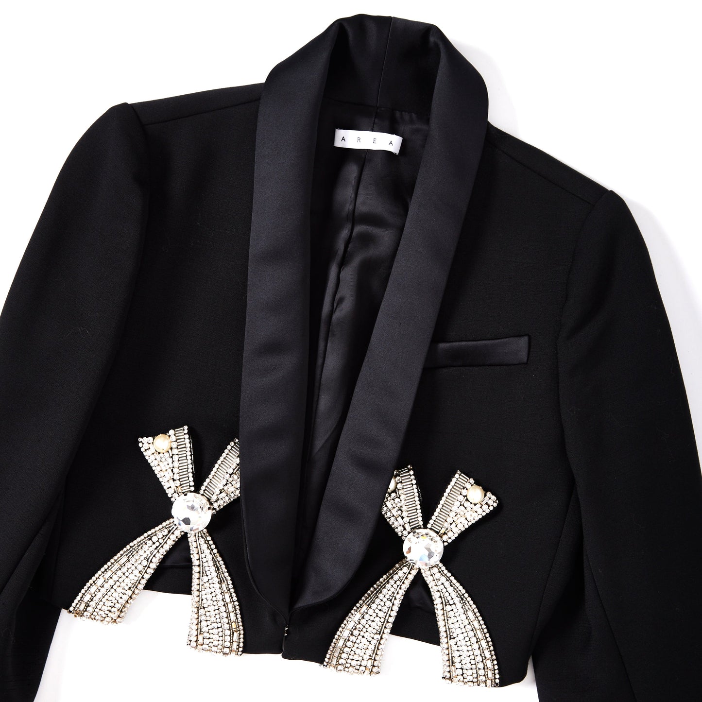 AREA NYC Deco Bow Slit Cropped Blazer 2