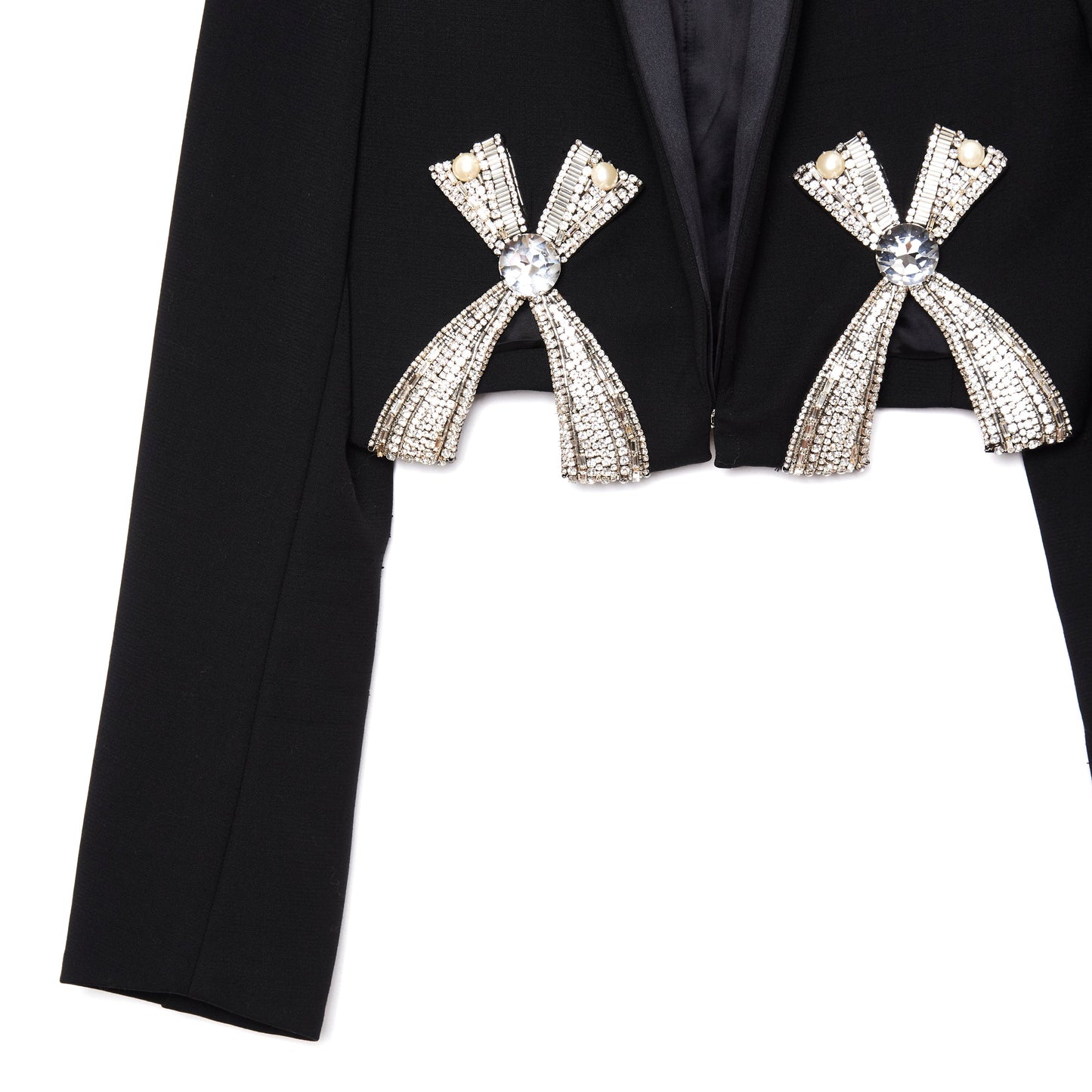 AREA NYC Deco Bow Slit Cropped Blazer 2