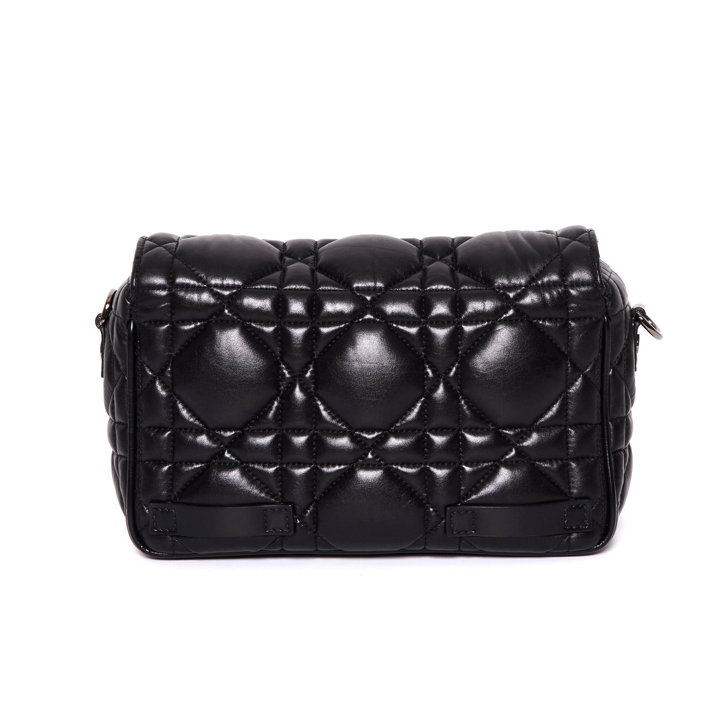 DIOR Diorcamp Quilted Crossbody Bag in Black Macrocannage Calfskin Leather