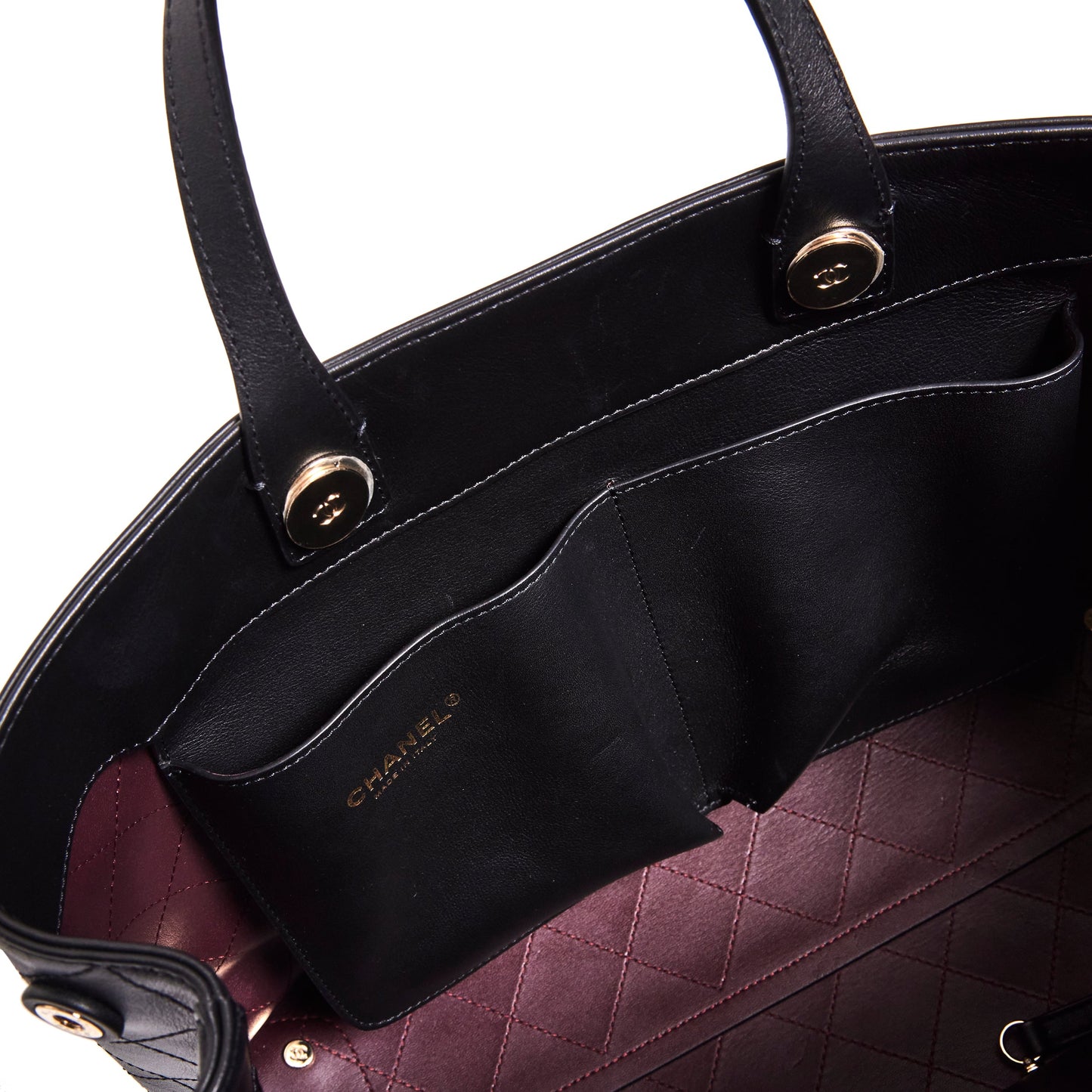 CHANEL Calfskin Large Serial Shopper Tote Black