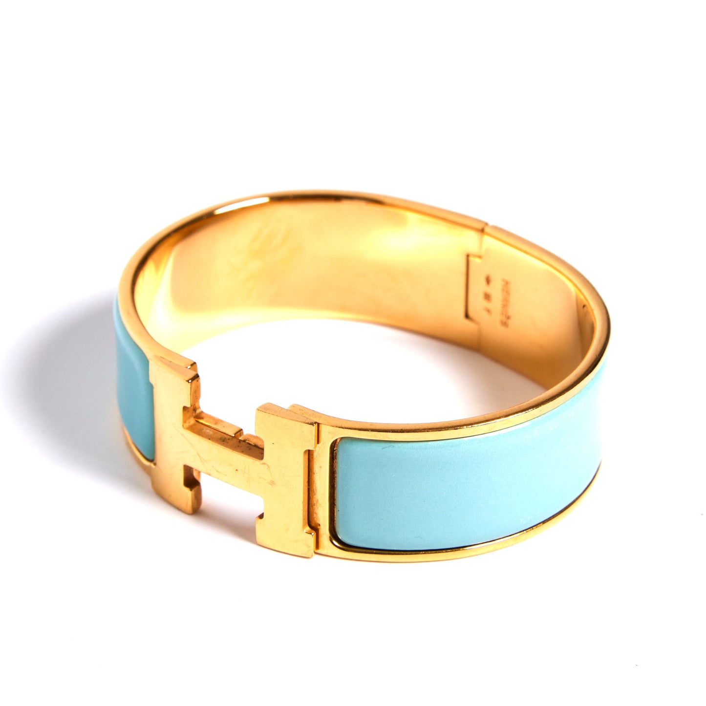 HERMES Clic H Bracelet Bleu Polaire