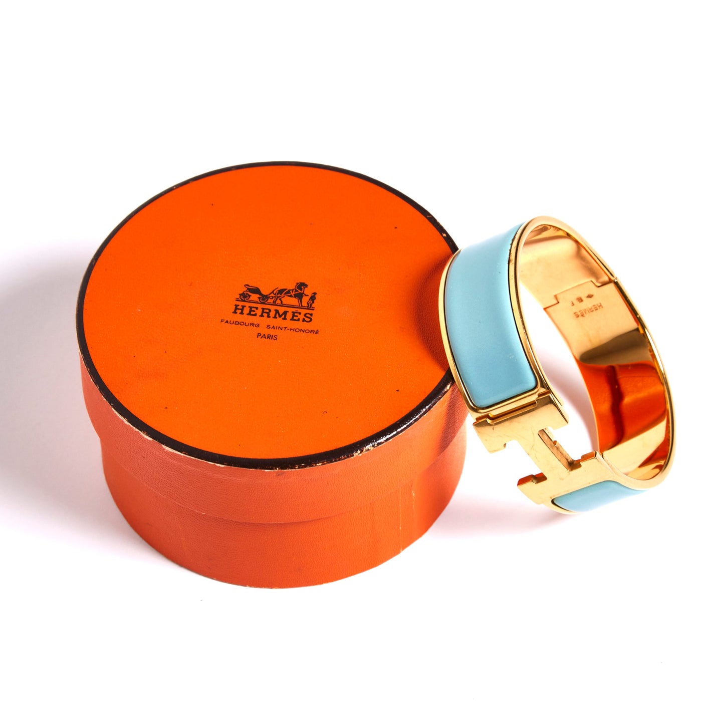 HERMES Clic H Bracelet Bleu Polaire