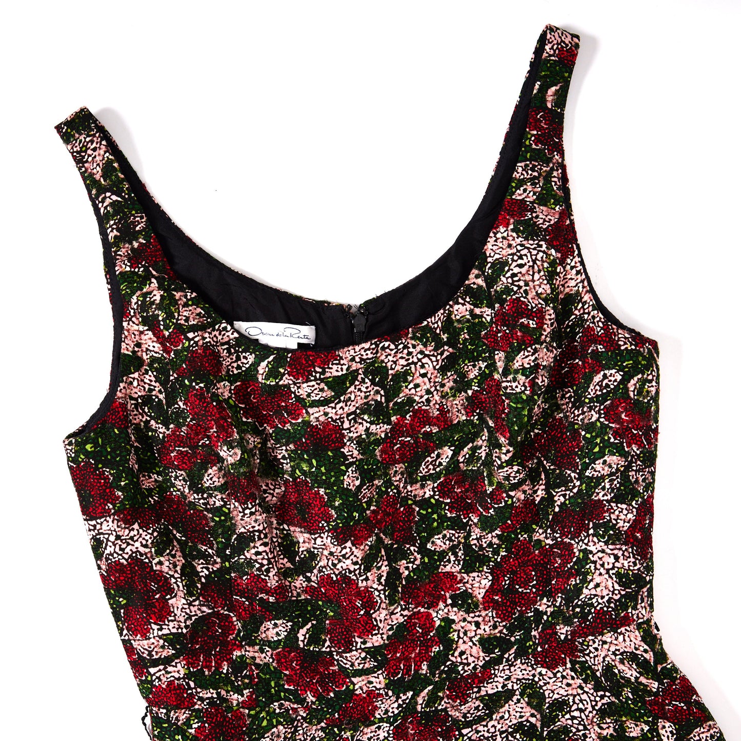 OSCAR DE LA RENTA Floral Brocade Sleeveless Dress 8-10