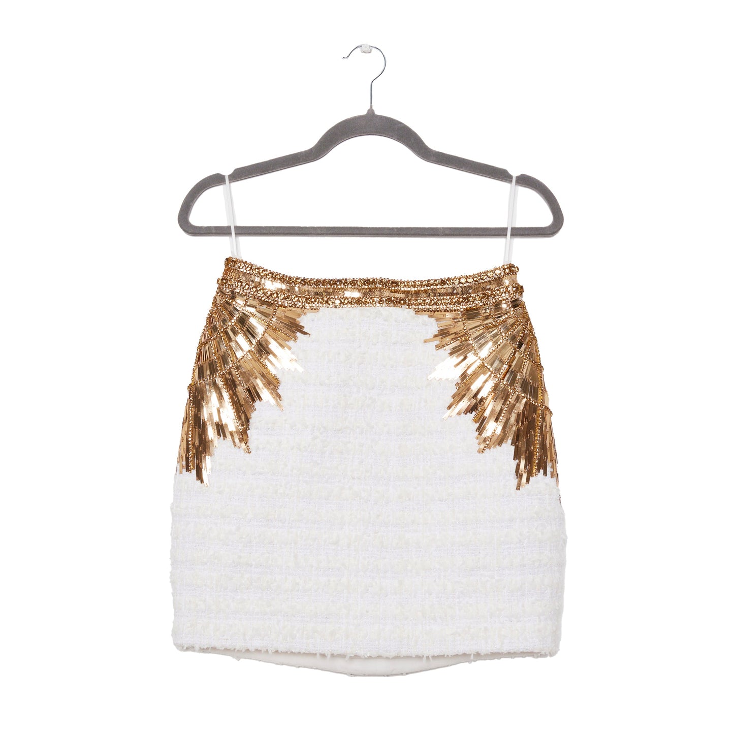 BALMAIN Embellished Halter Top and Mini Skirt Set 38