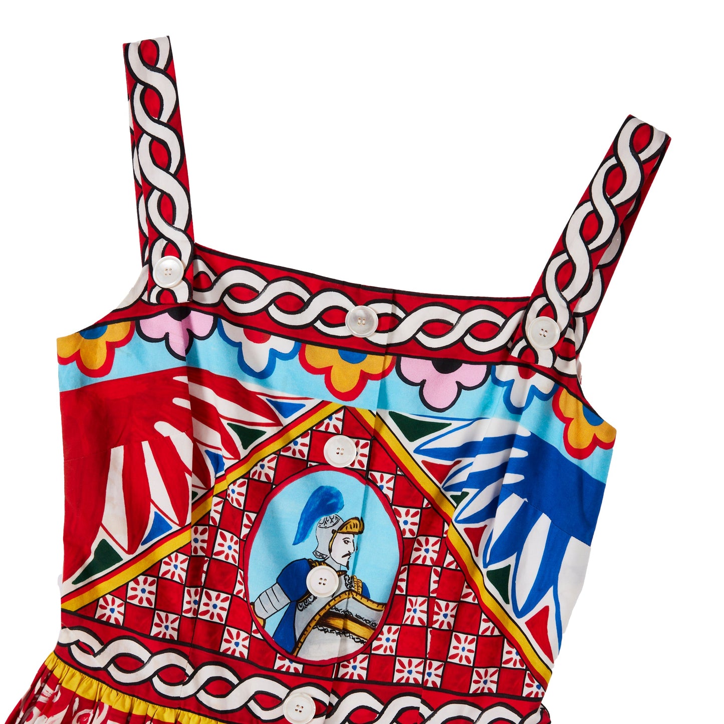 DOLCE & GABBANA Carretto-print flared midi dress 38