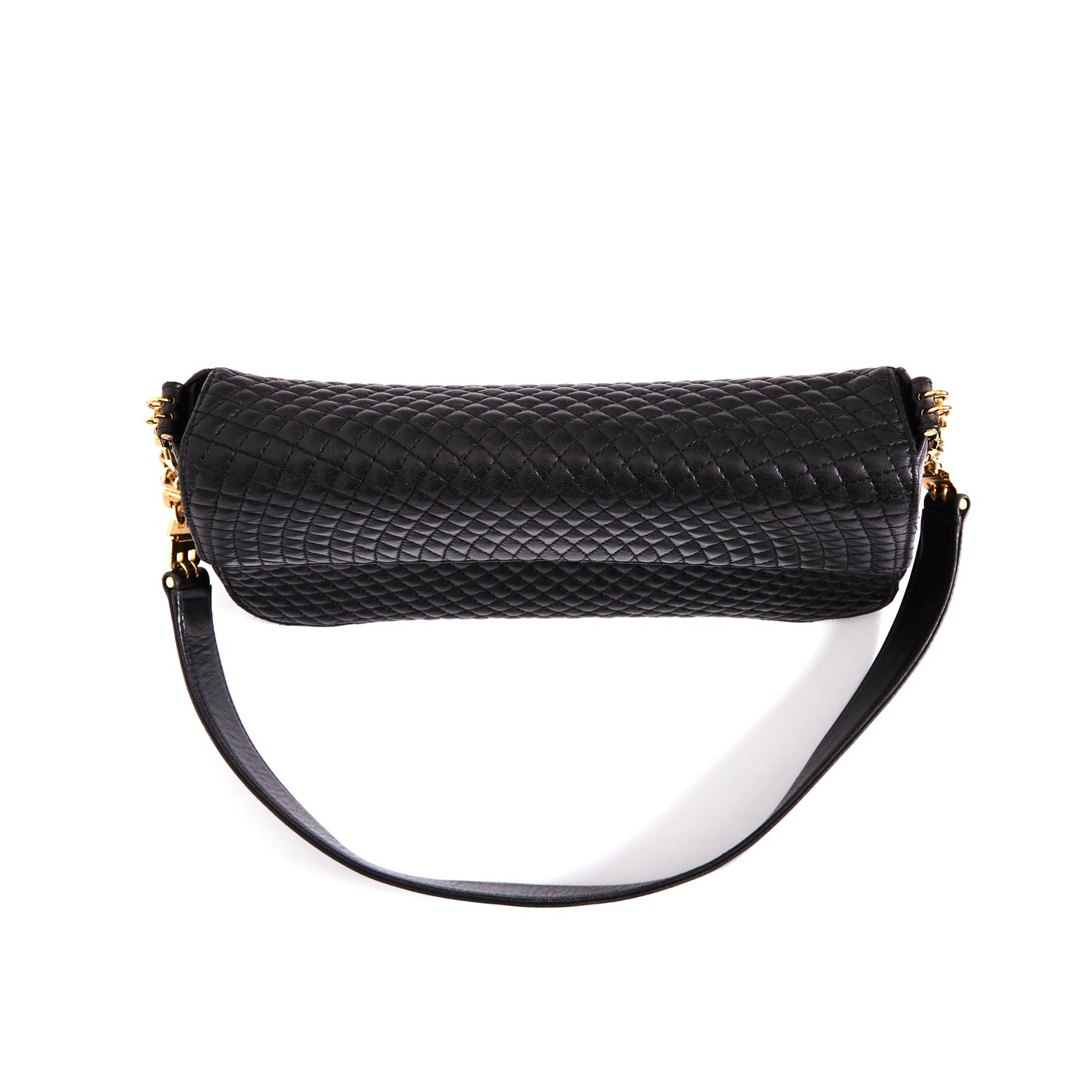 BALLY Vintage Quilted Leather 2way Bag Black