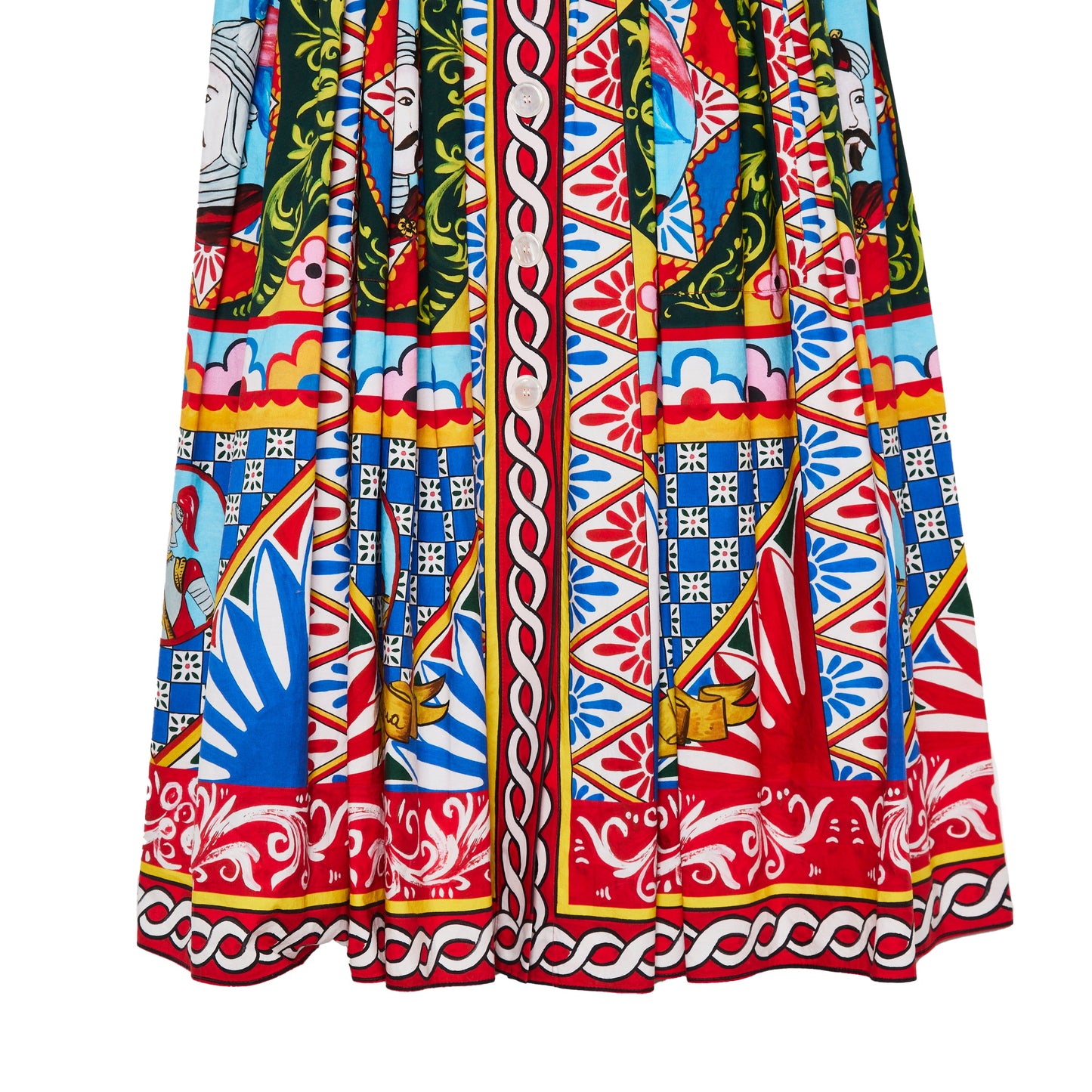 DOLCE & GABBANA Carretto-print flared midi dress 38