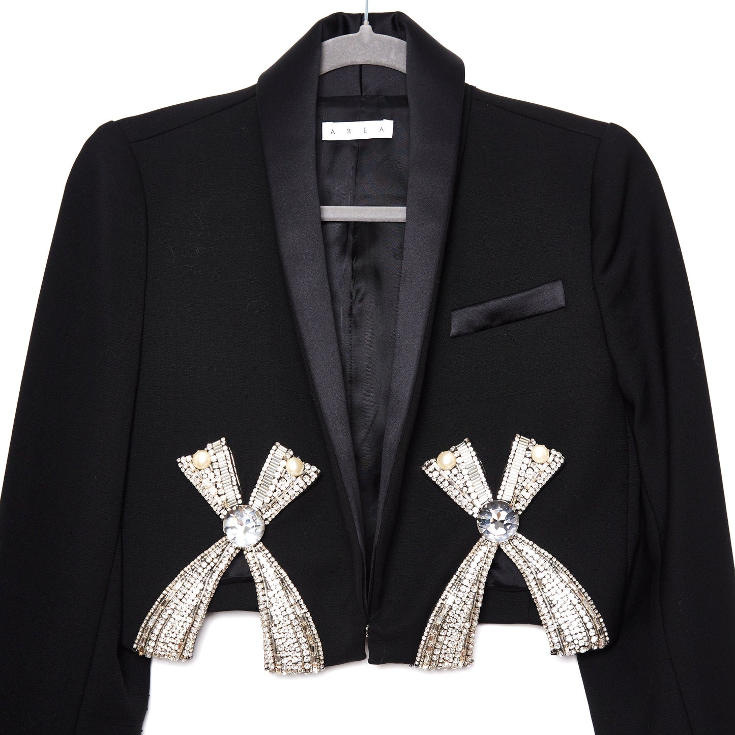 AREA NYC Deco Bow Slit Cropped Blazer 2