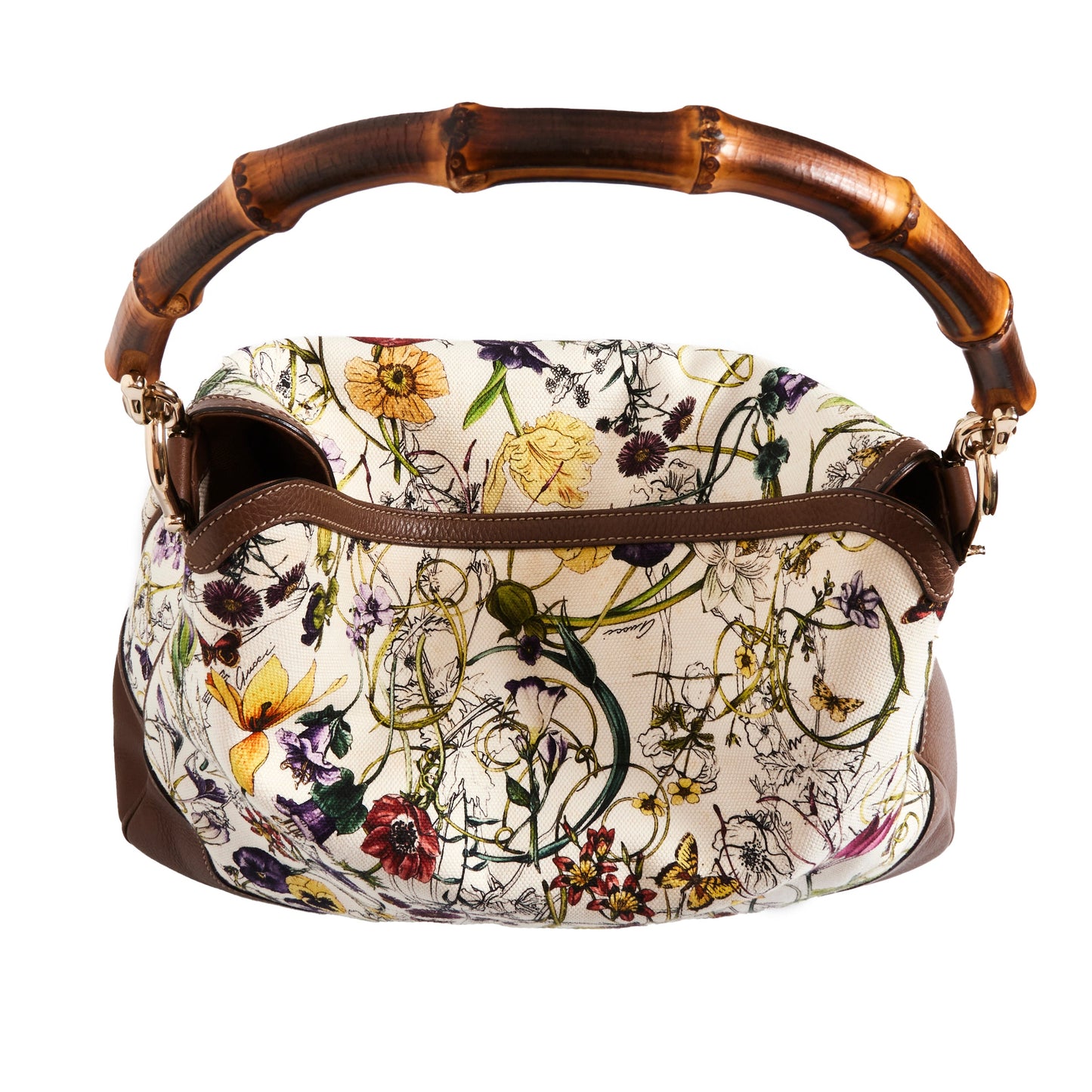 GUCCI Diana Flora Bamboo Hobo