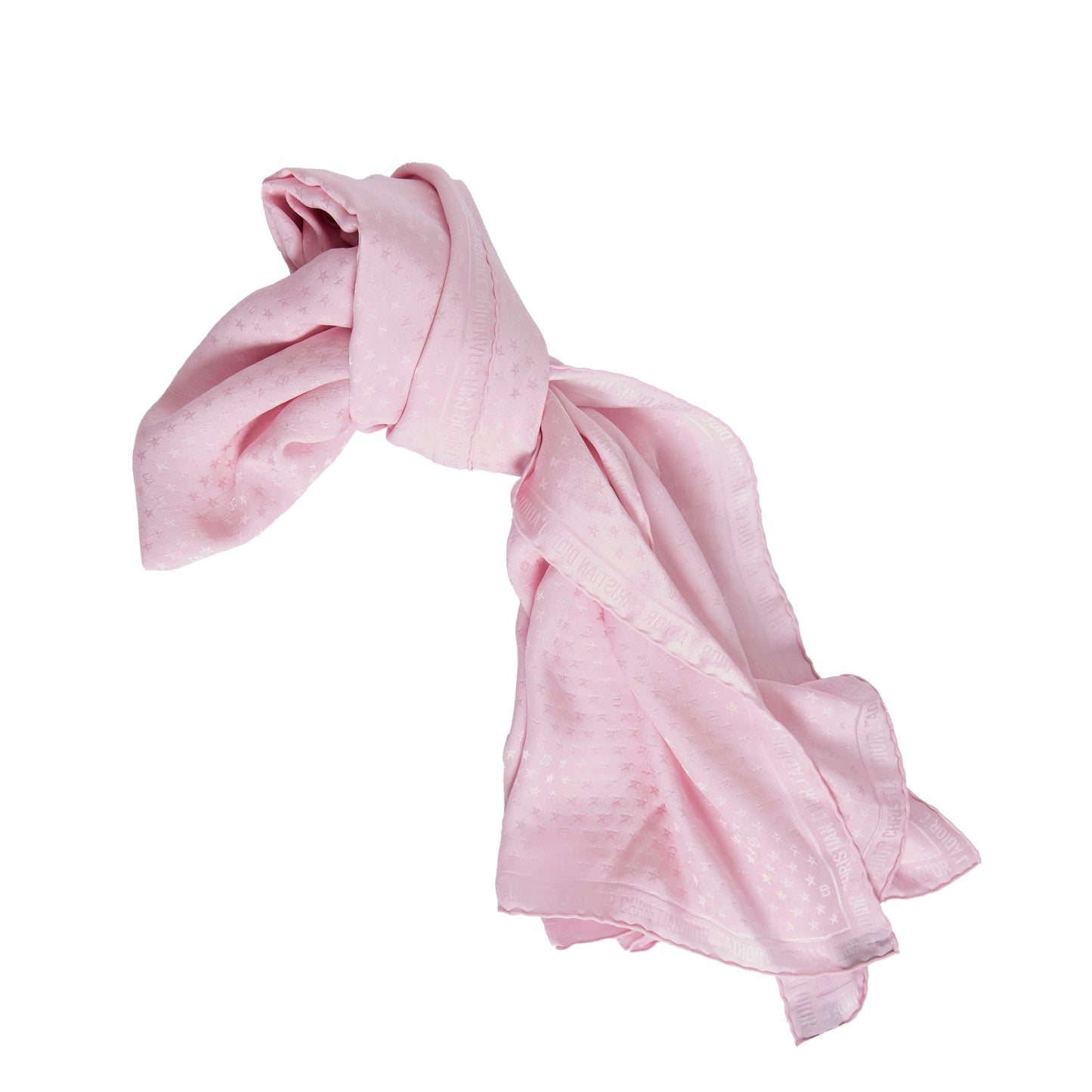 DIOR Pink Silk Jacquard Scarf