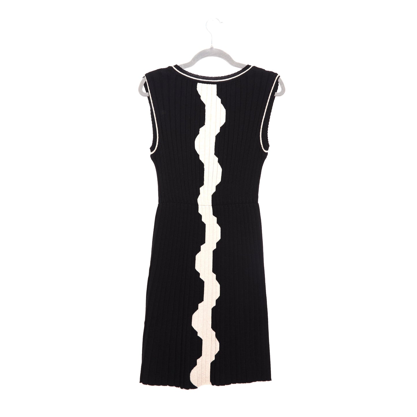 CHANEL Black and White Knit Dress 36