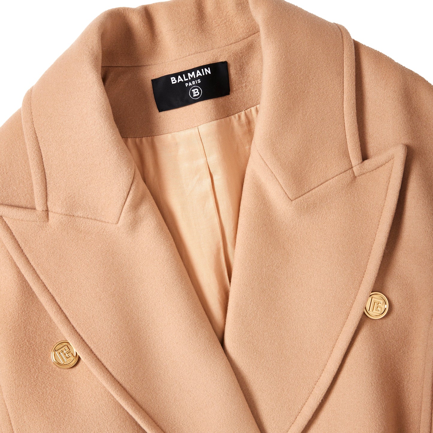 BALMAIN Belted Wool and Cashmere Coat 36