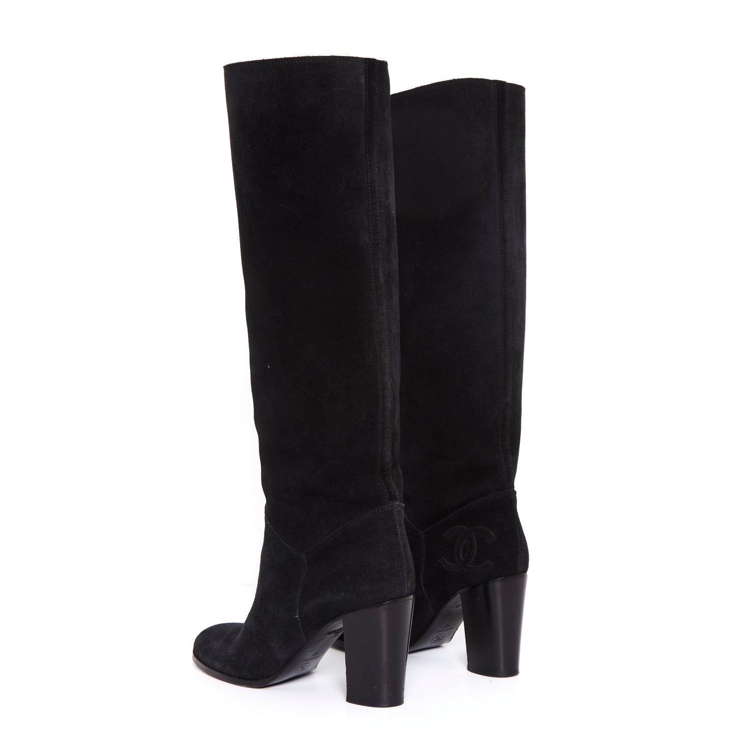 CHANEL Suede leather high boots 40