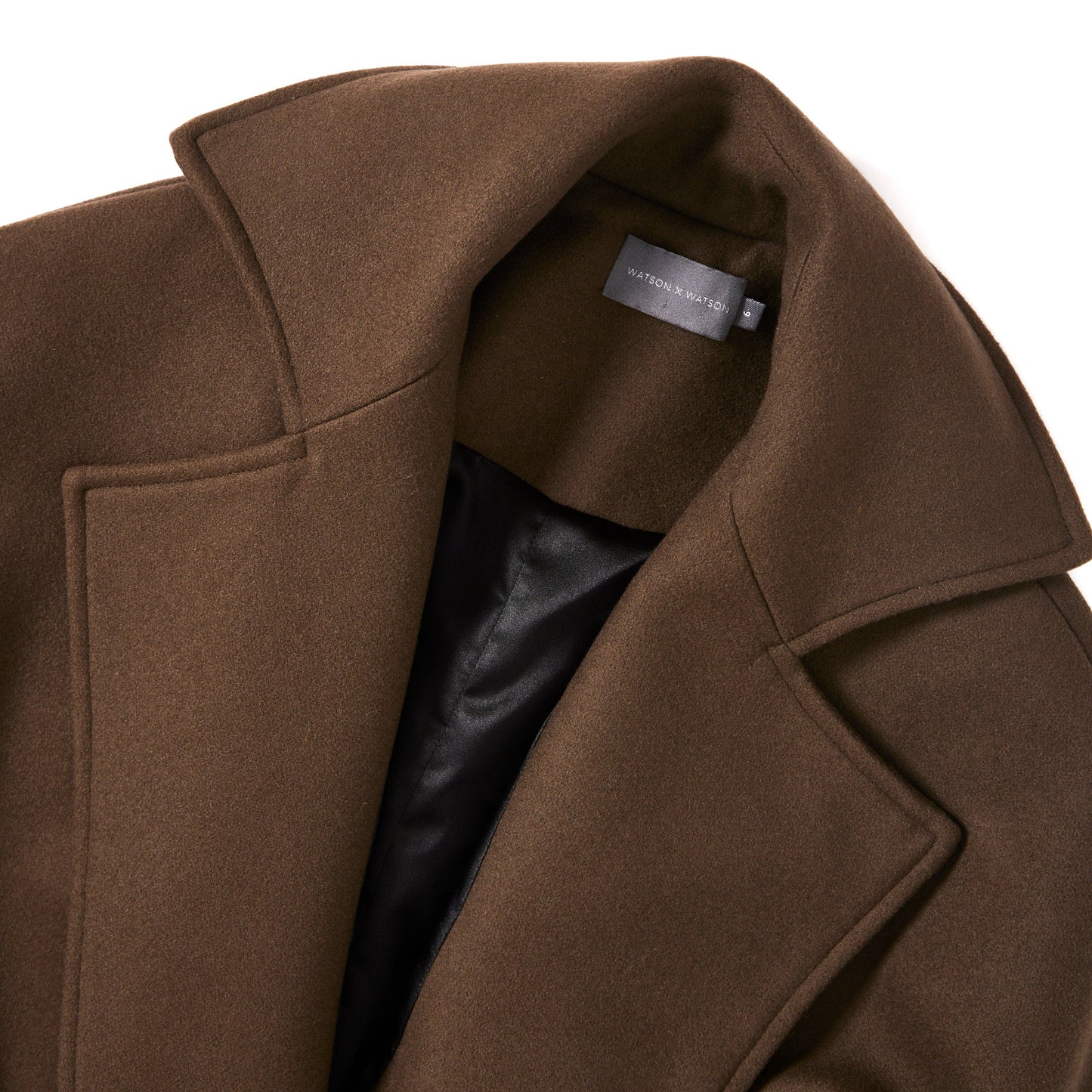 WATSON X WATSON Belted Wrap Wool Coat in Khaki 6