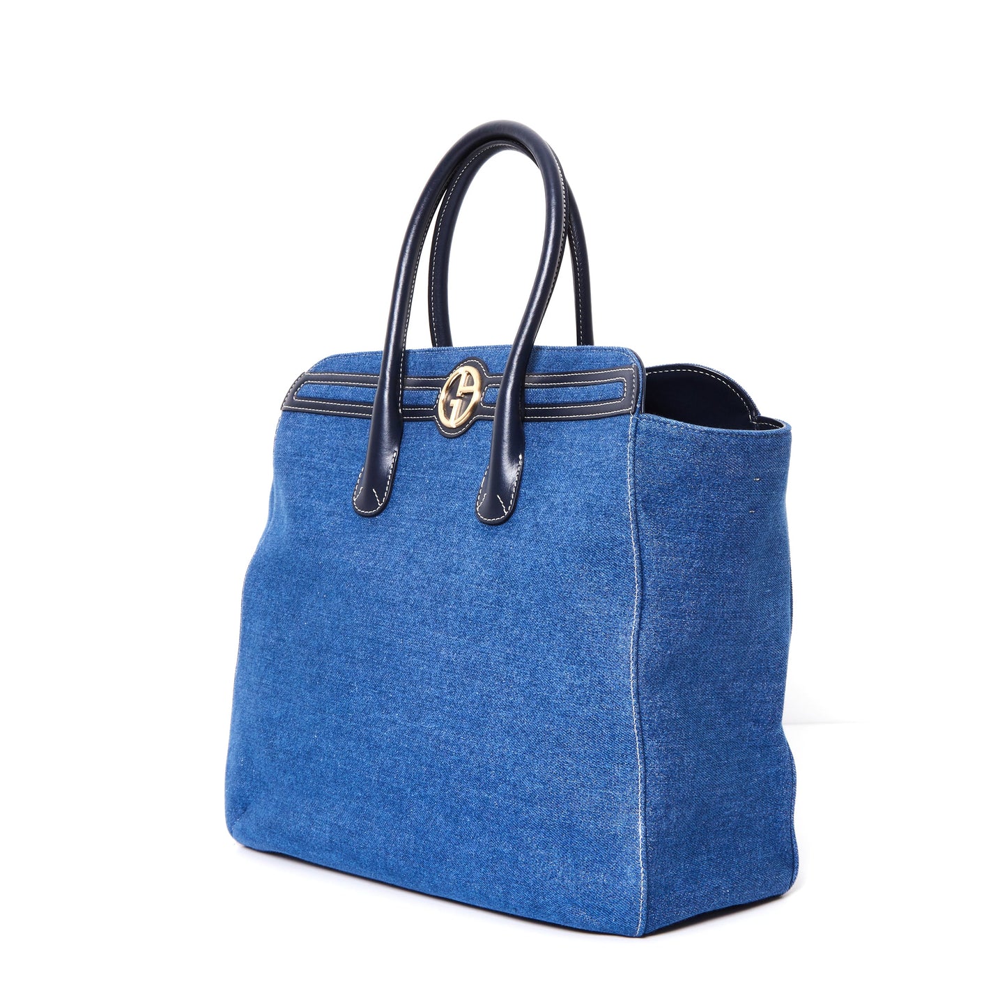 GIORGIO ARMANI Denim Tote Bag in Denim Jeans