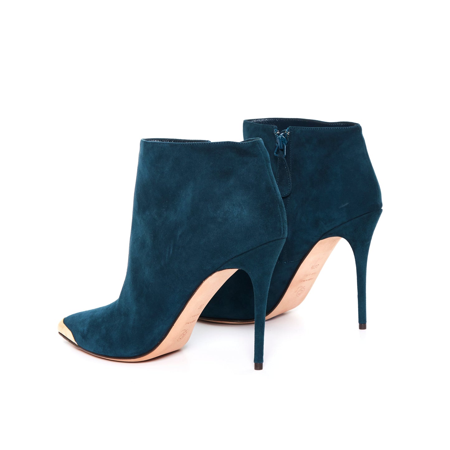 ALEXANDER MCQUEEN Emerald Blue Suede Boots 39.5
