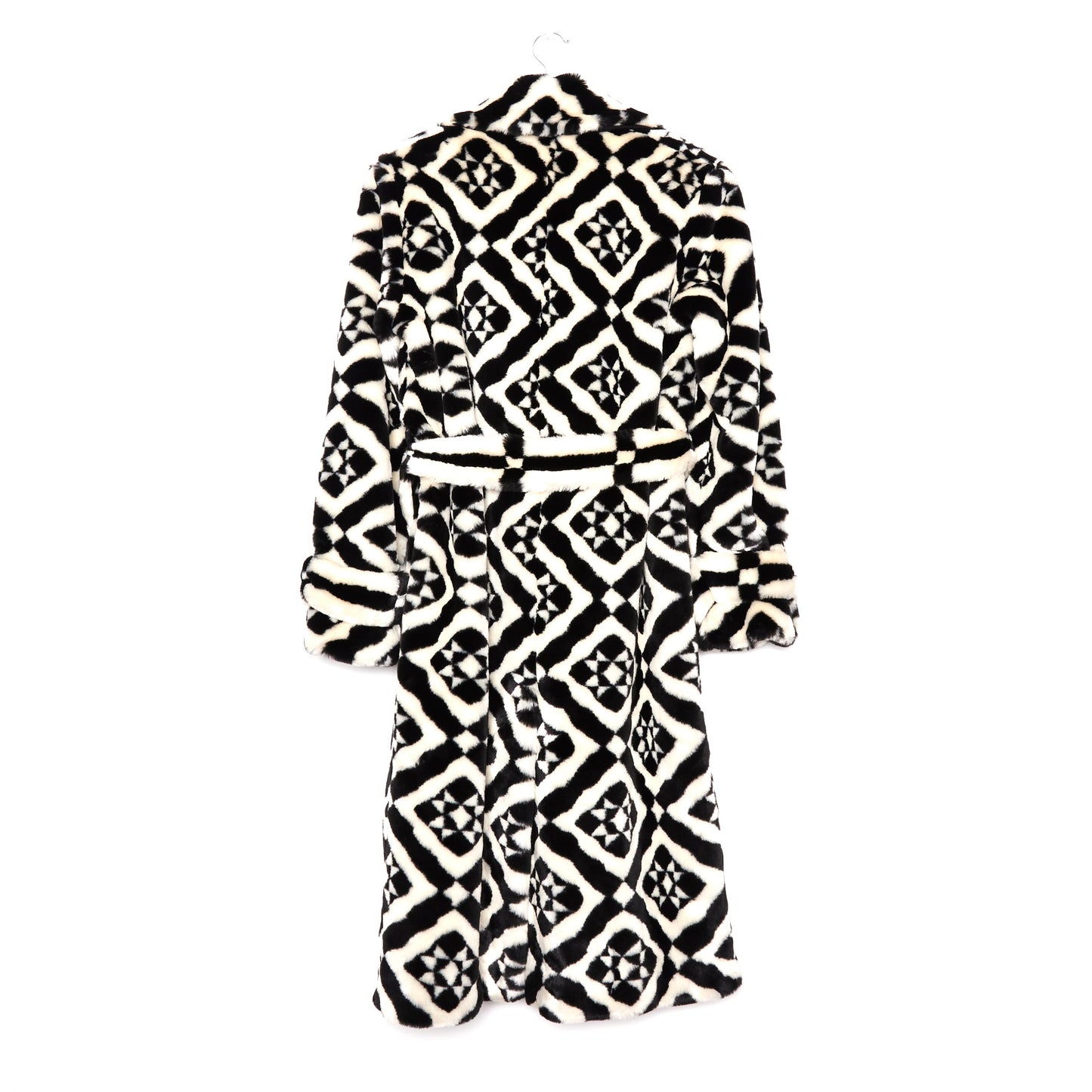 MARY KATRANTZOU Double-breasted Printed Faux Fur coat 40