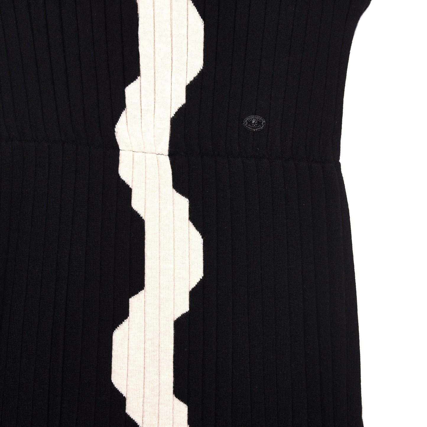 CHANEL Black and White Knit Dress 36