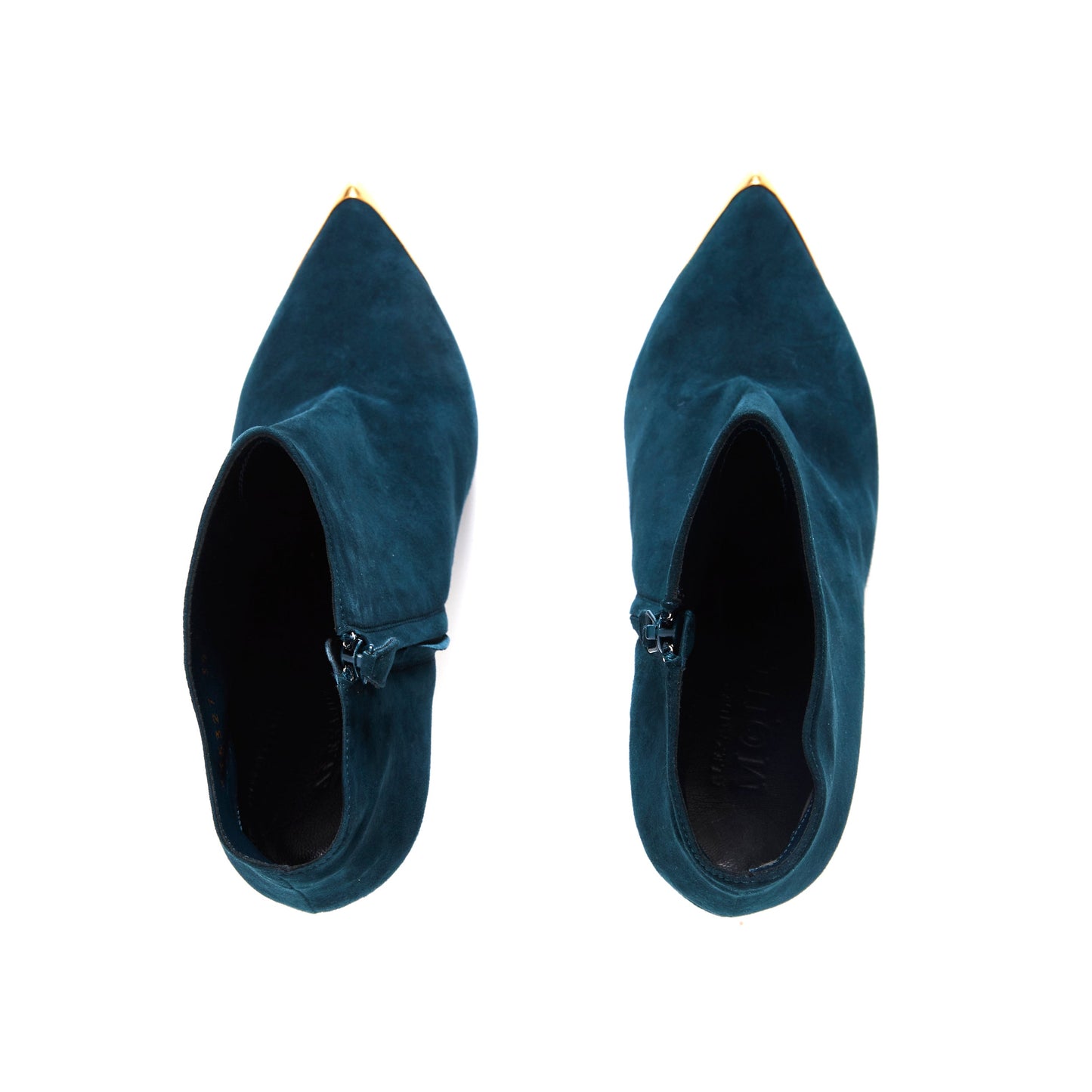 ALEXANDER MCQUEEN Emerald Blue Suede Boots 39.5