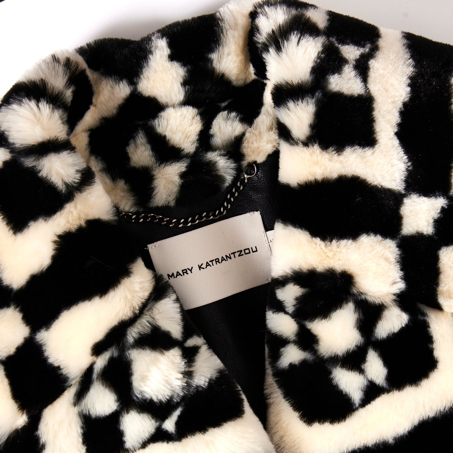 MARY KATRANTZOU Double-breasted Printed Faux Fur coat 40