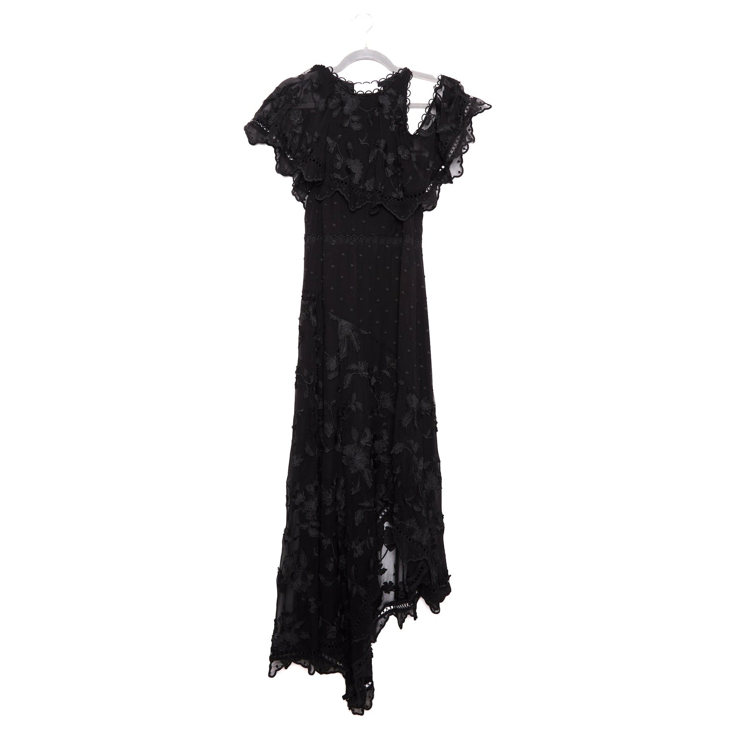 ZIMMERMANN Mercer Bird Silk Chiffon Dress Black 1