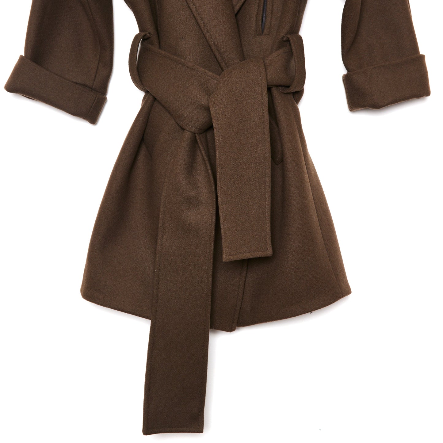 WATSON X WATSON Belted Wrap Wool Coat in Khaki 6