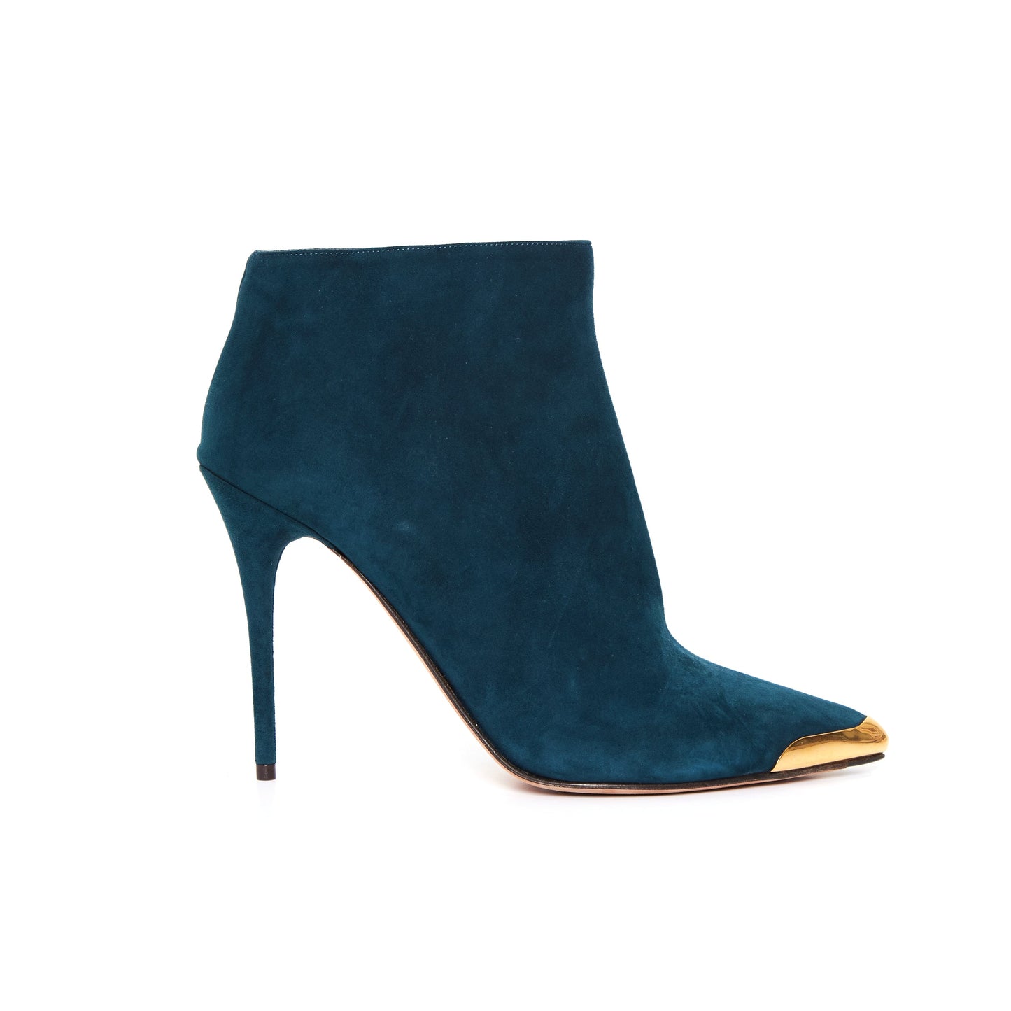 ALEXANDER MCQUEEN Emerald Blue Suede Boots 39.5