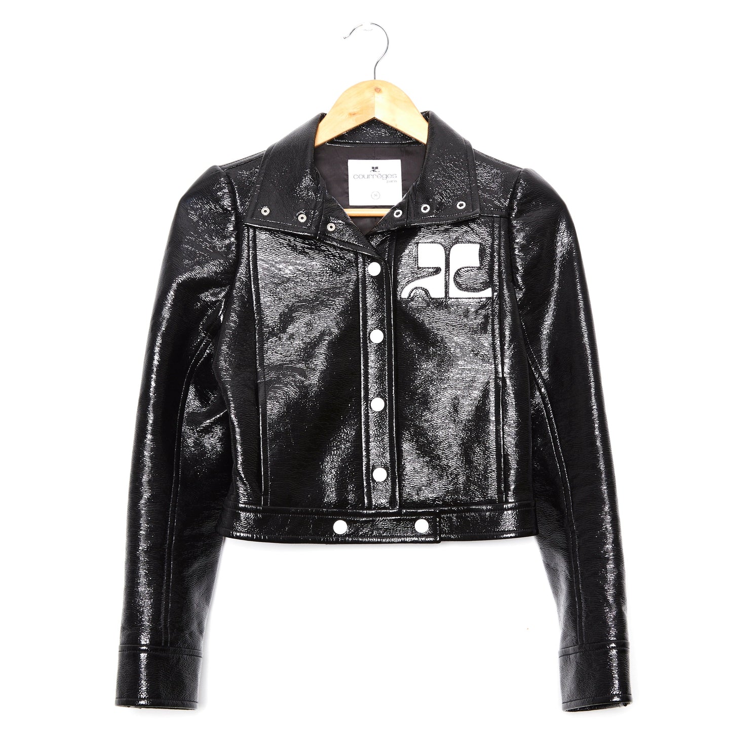COURRÈGES Re-Edition Vinyl Logo Jacket Black 36