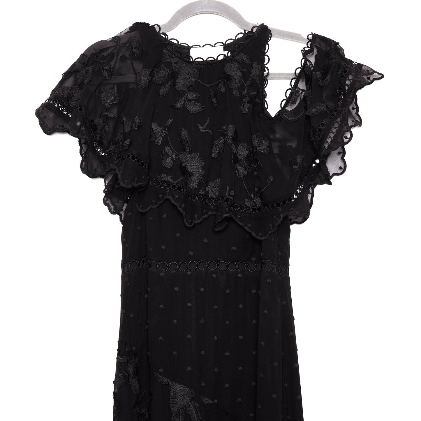 ZIMMERMANN Mercer Bird Silk Chiffon Dress Black 1