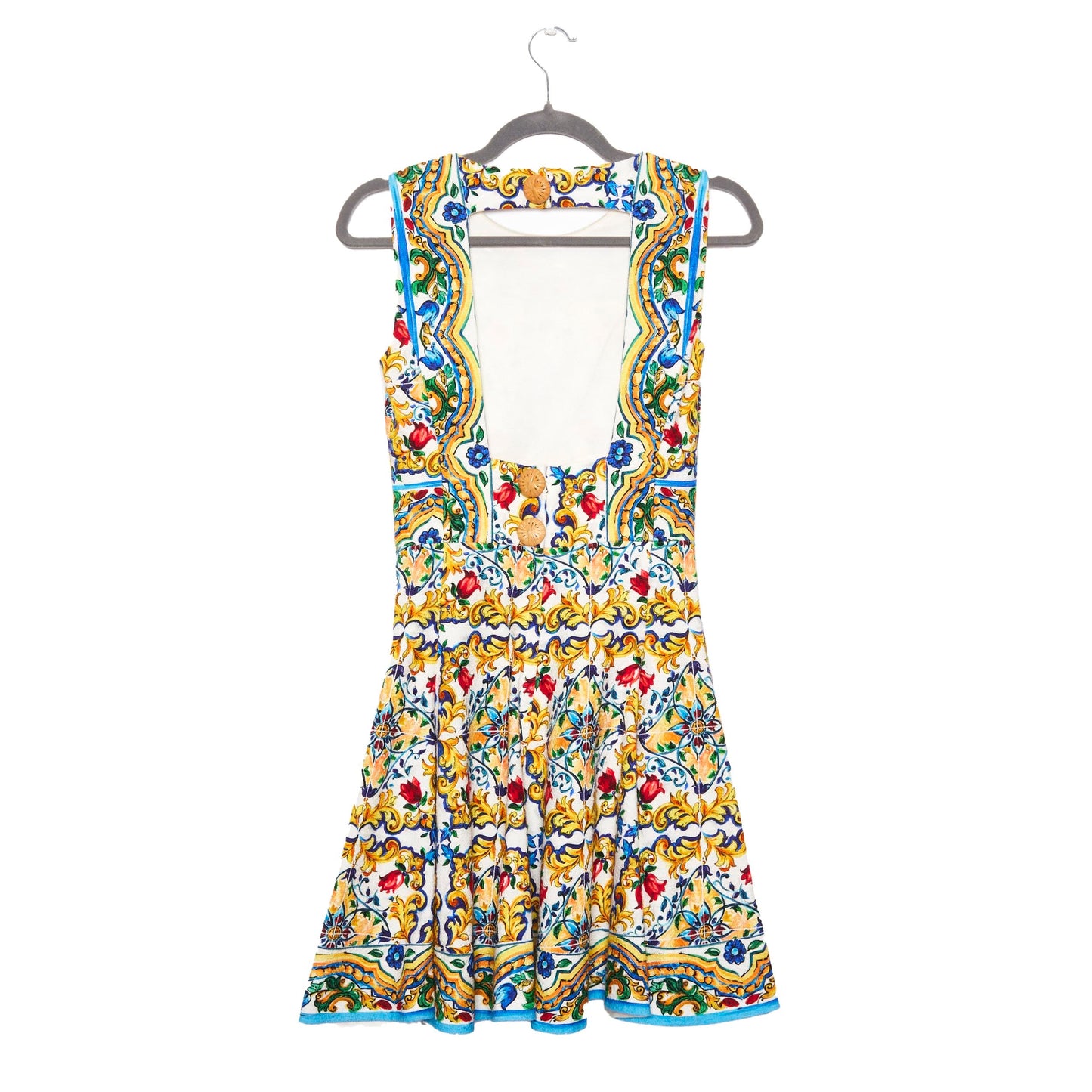 DOLCE & GABBANA Majolica Print Mini Dress 36