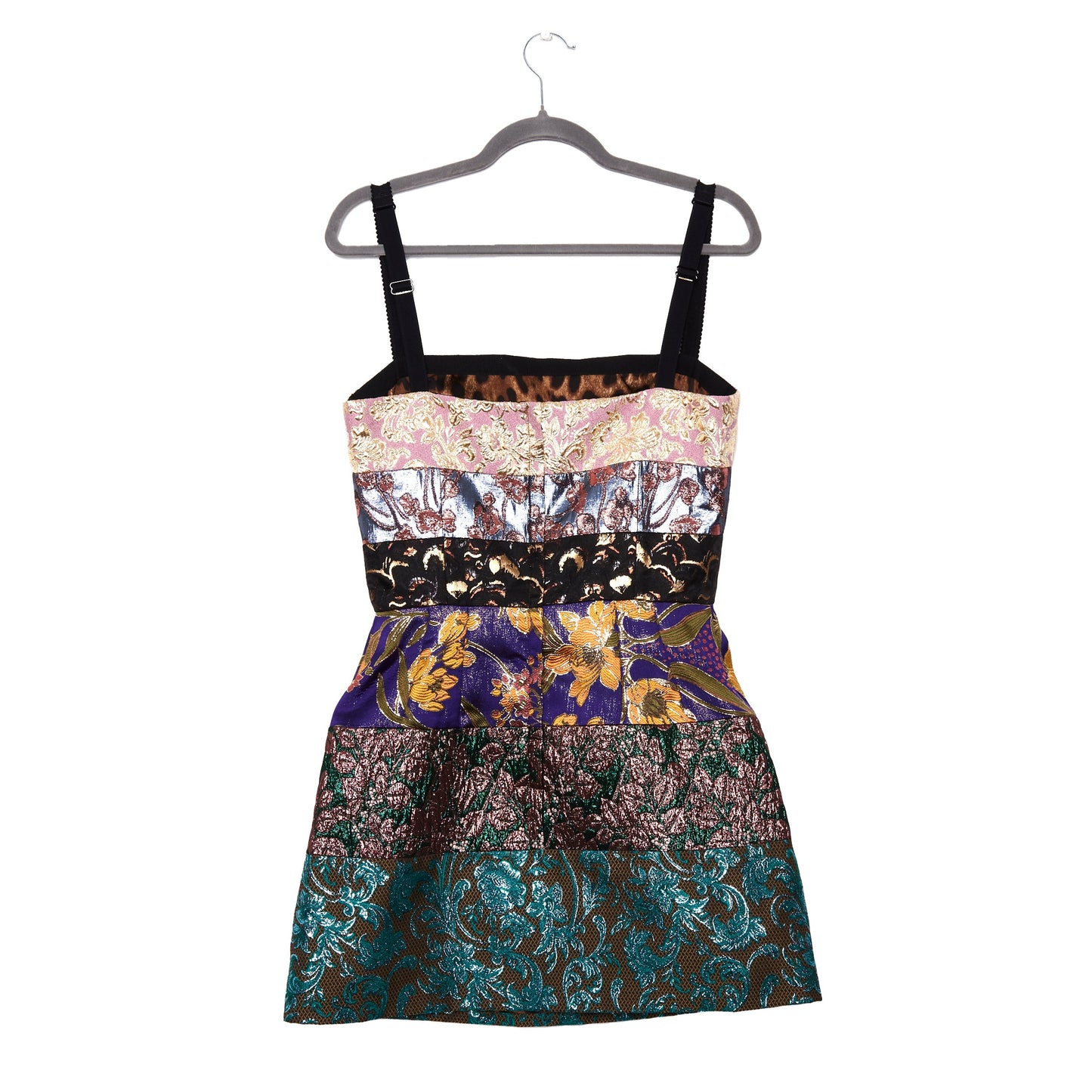 DOLCE & GABBANA Multicolor Brocade Flared Mini Dress 42