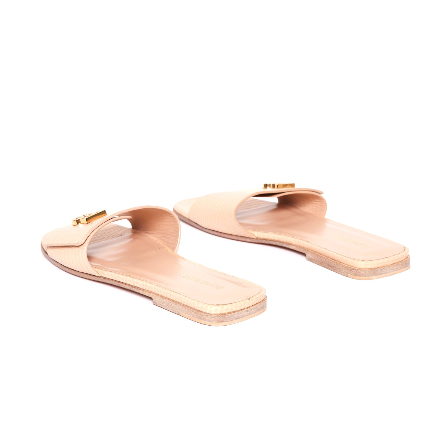 BURBERRY Monogram Motif Embossed Leather Sandal 38.5