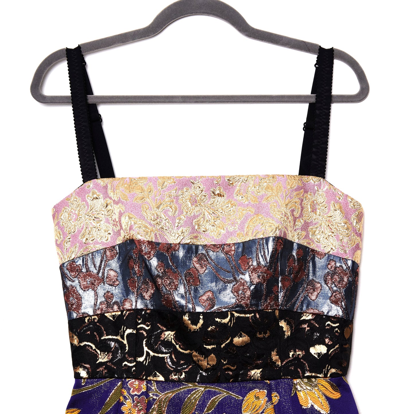 DOLCE & GABBANA Multicolor Brocade Flared Mini Dress 42