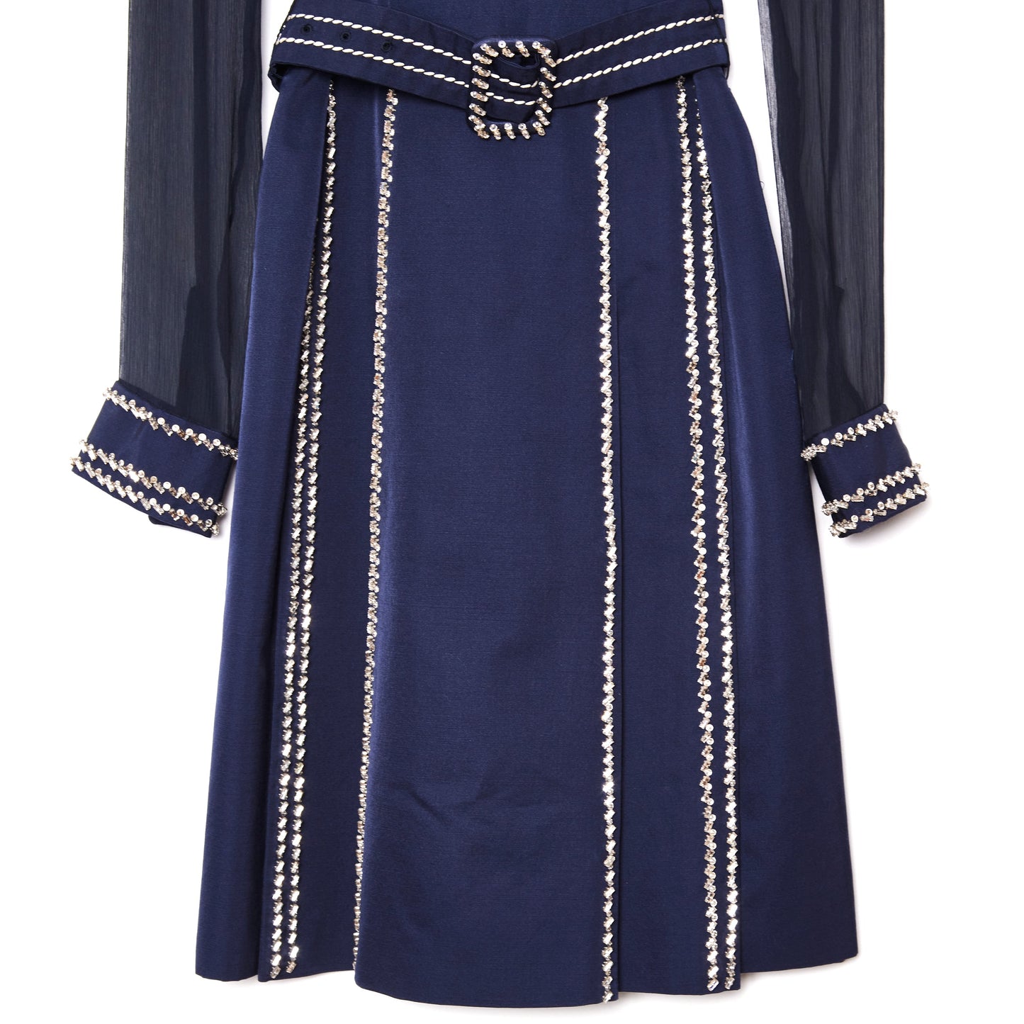 PRADA crystal-embellished chiffon mini dress 40