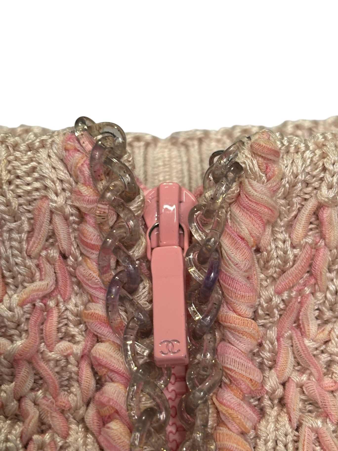 CHANEL SS11 Pink Bouclé Knit Zip Skirt