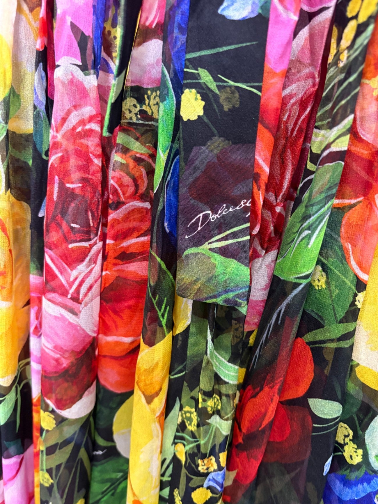 D&G Floral Silk Chiffon Halter Gown