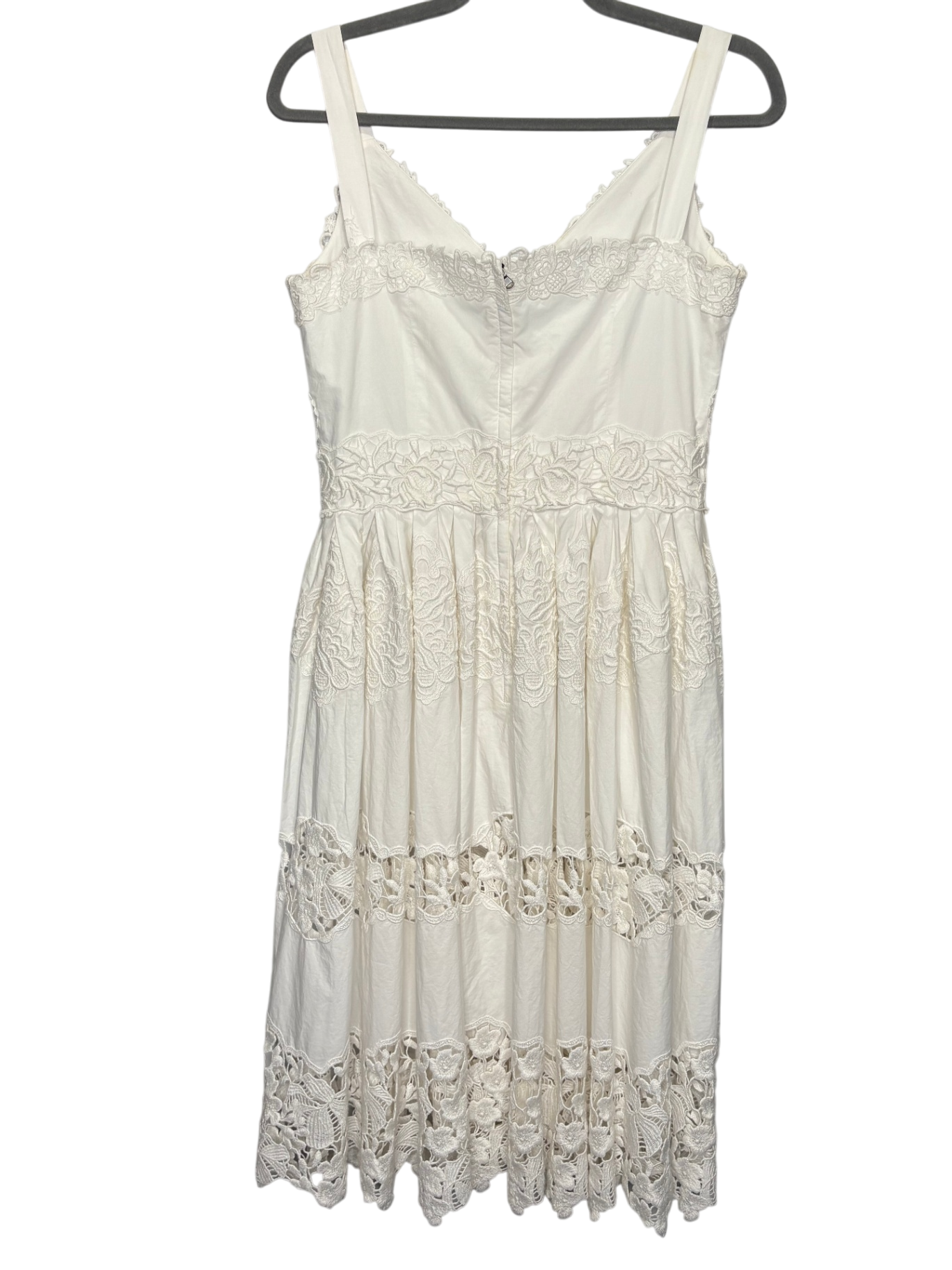 Dolce & Gabbana Ivory Broderie Anglaise Cotton Midi Dress