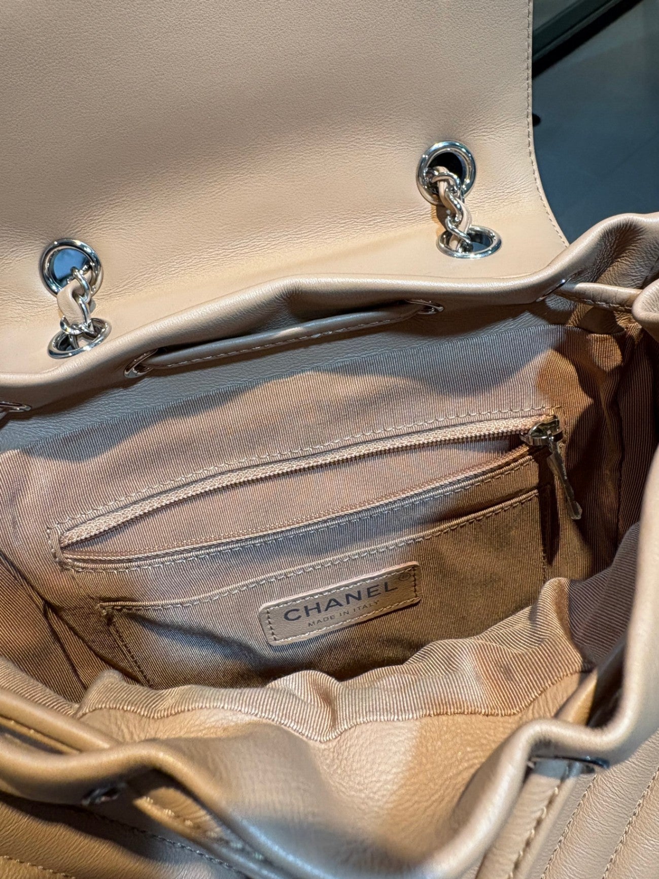 CHANEL Nude Chevron Urban Spirit backpack