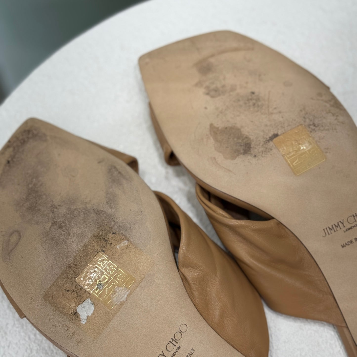 JIMMY CHOO Tan High Sandals Size 42