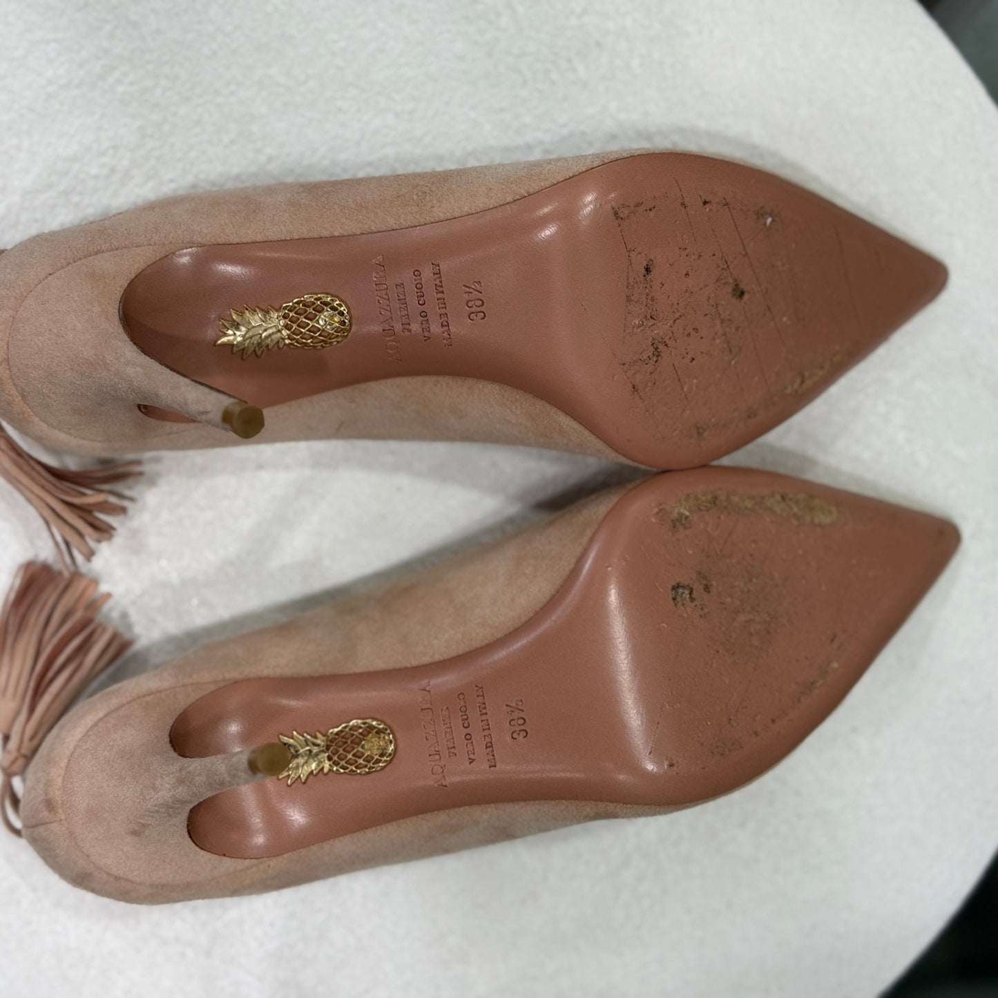 AQUAZZURA Pink Suede heels Size 39